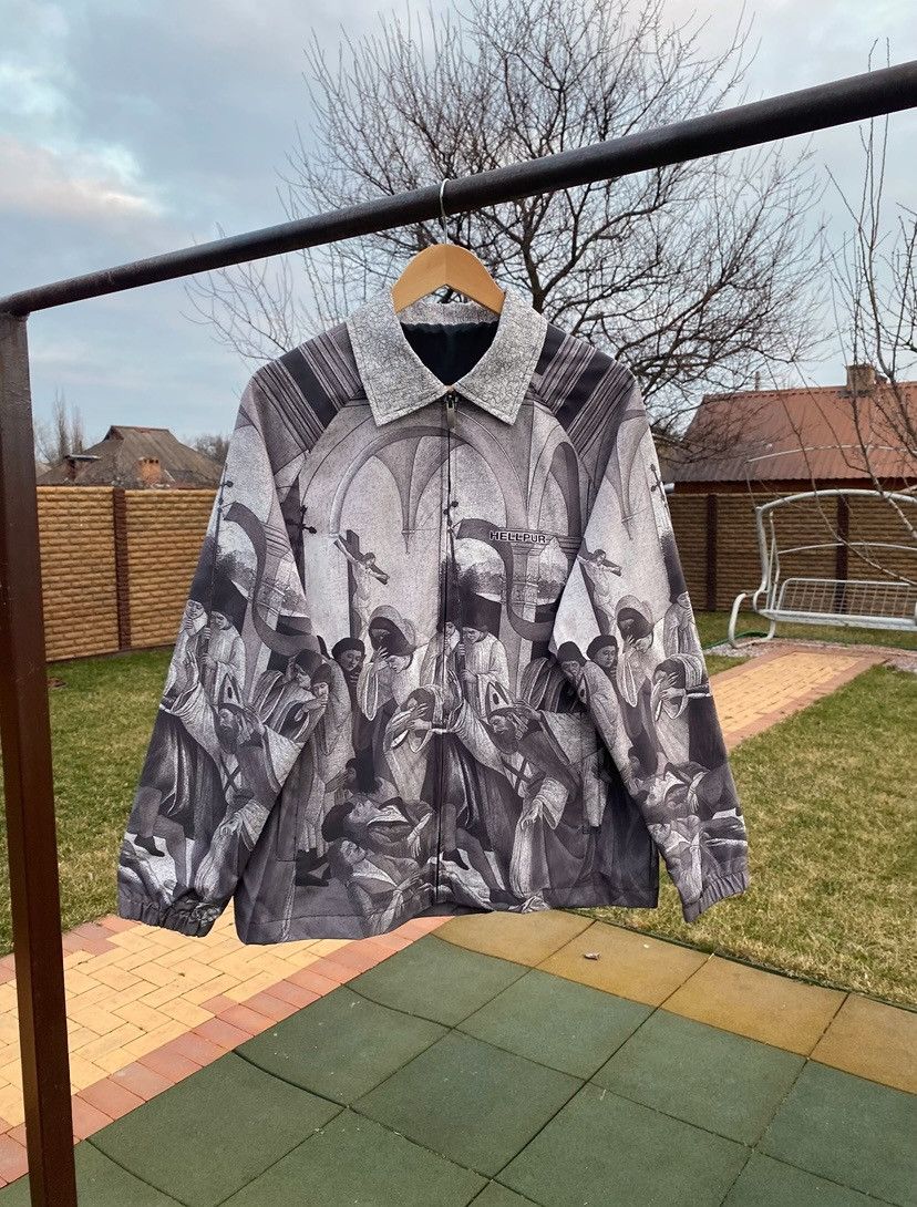 Vintage Hellpur Religious Art Print Windbreaker Jacket, Size L Size US L / EU 52-54 / 3 - 2 Thumbnail
