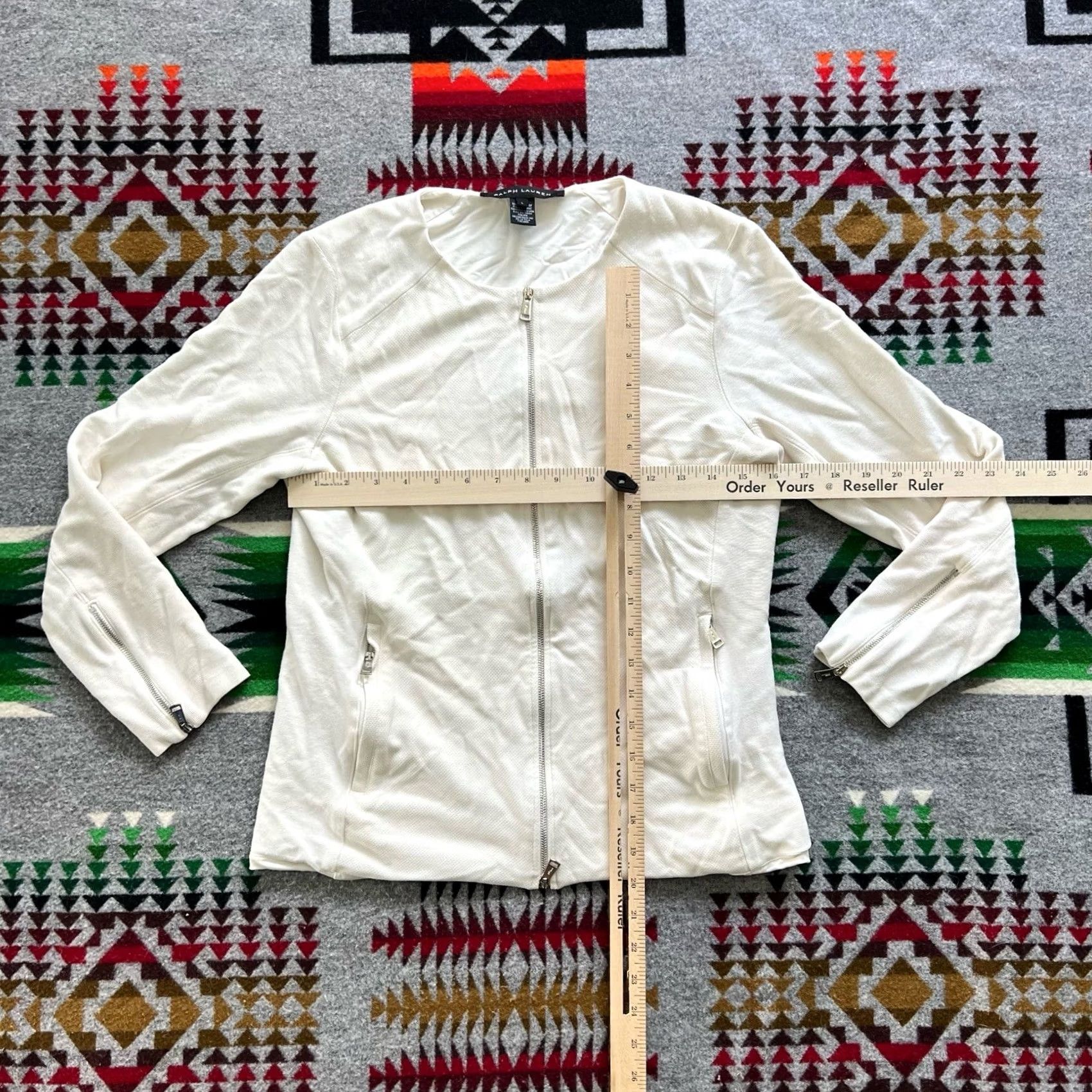 Ralph Lauren Ralph Lauren Jacket Womens Large White Full Zip Knit Basic Jacket Athleisure Regular Size L Size L / US 10 / IT 46 - 3 Thumbnail