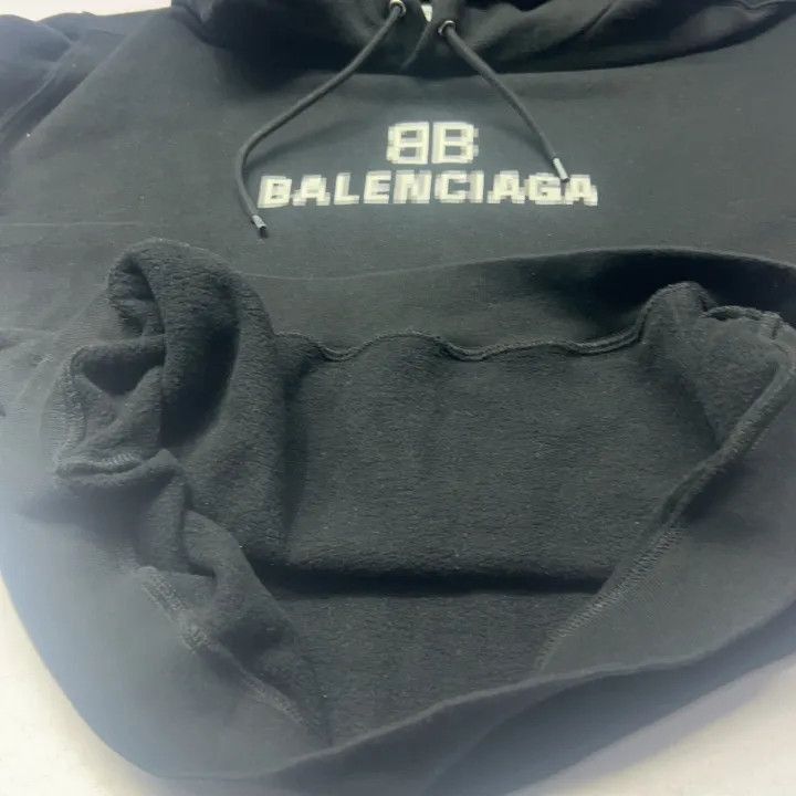 Balenciaga Balenciaga Logo Printed Fleece Hoodie Black 0079-2507 Size US M / EU 48-50 / 2 - 8 Thumbnail