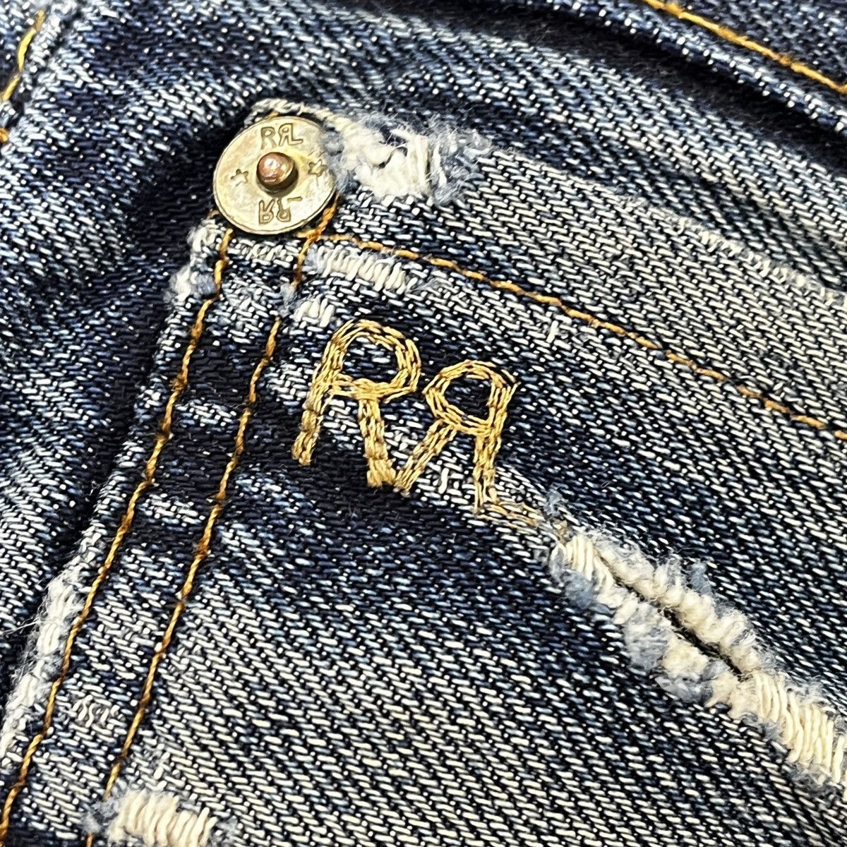 RRL Ralph Lauren Vintage RRL Ralph Lauren Hidden Rivet Distressed Denim Size US 34 / EU 50 - 12 Thumbnail