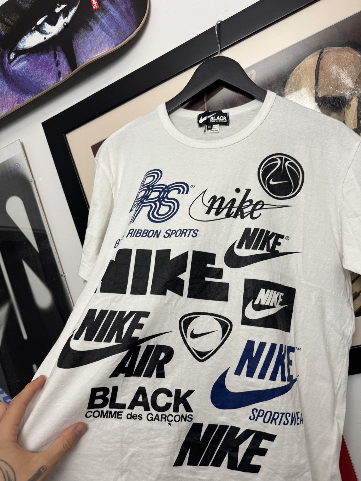 Comme des Garcons Black L CDG Comme Des Garçons BLACK x Nike Collab Tee Japanese Size US L / EU 52-54 / 3 - 2 Thumbnail