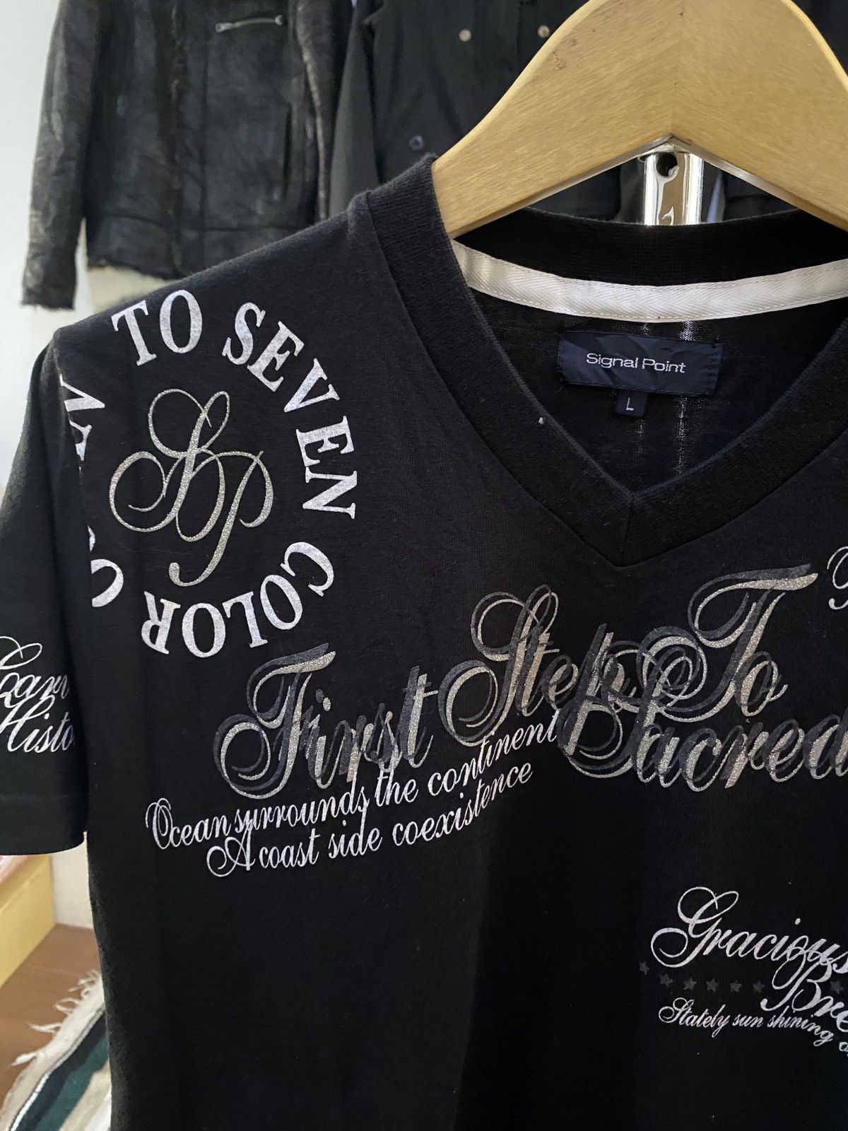 Hysteric Glamour × Undercover JAPANESE SignalPoint Poem Lgb ISWN Maison Margiela Style TEE Size US L / EU 52-54 / 3 - 7 Thumbnail