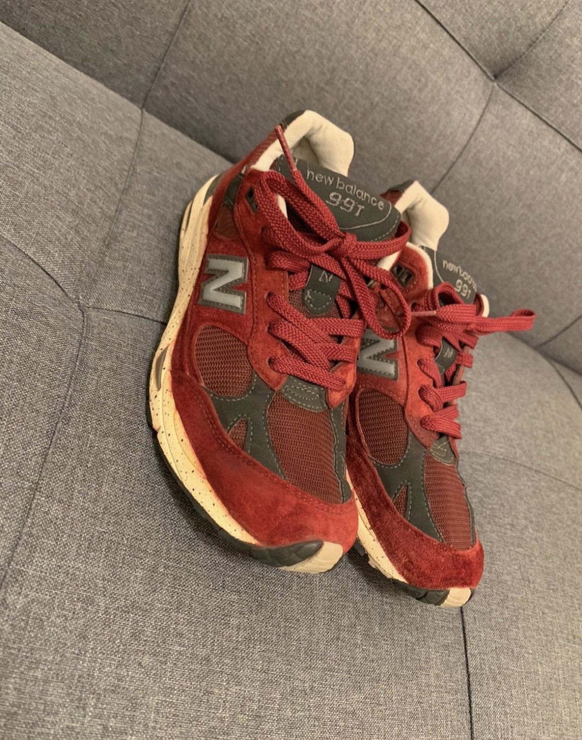 image of New Balance M991Ox Blood Red Size 9 Made In Usa Shoes, Men's