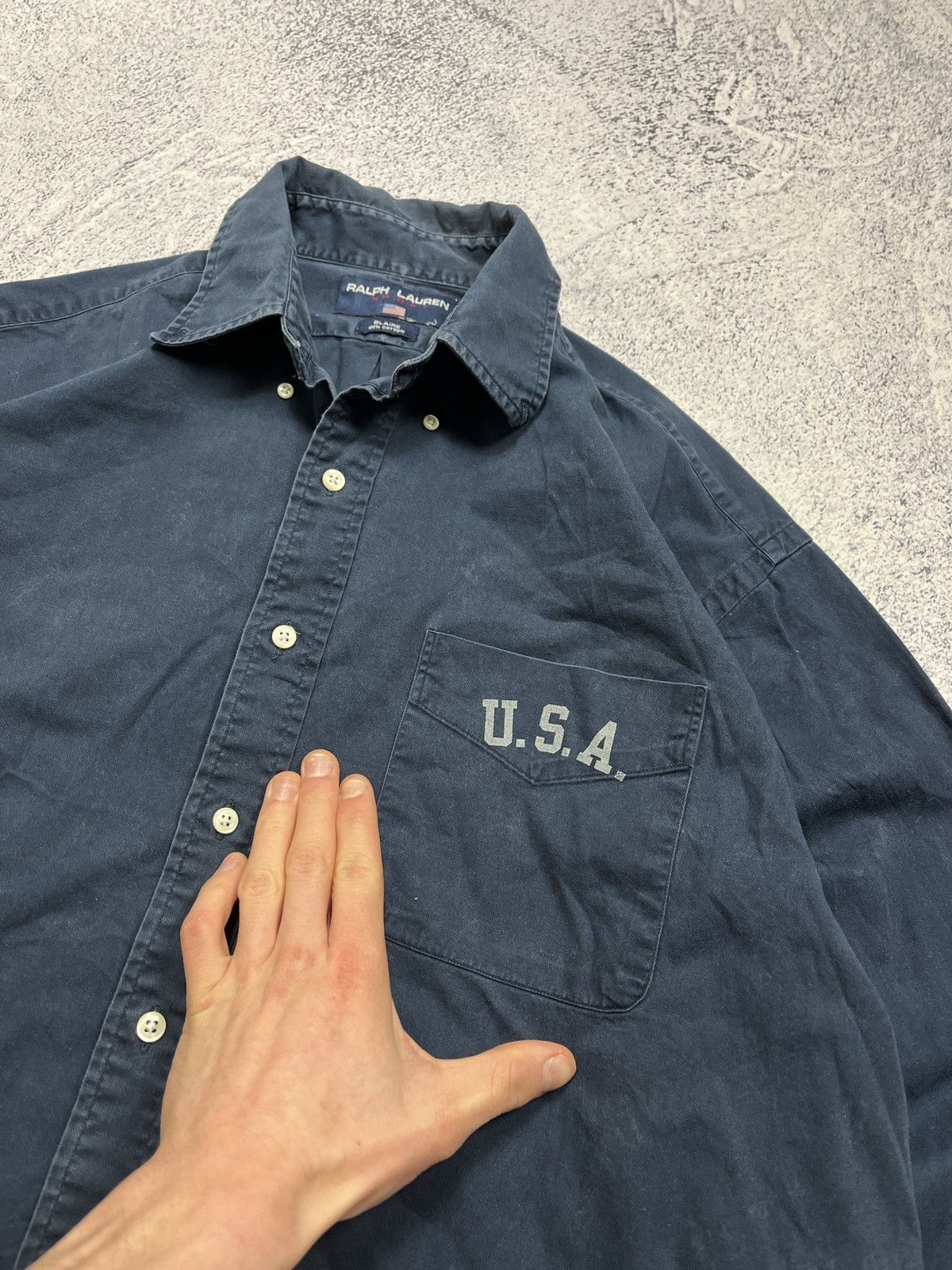 Polo Ralph Lauren × Ralph Lauren × Vintage Polo Sport Ralph Lauren USA Flag Longlseeve Shirt Button Up Size US L / EU 52-54 / 3 - 6 Thumbnail