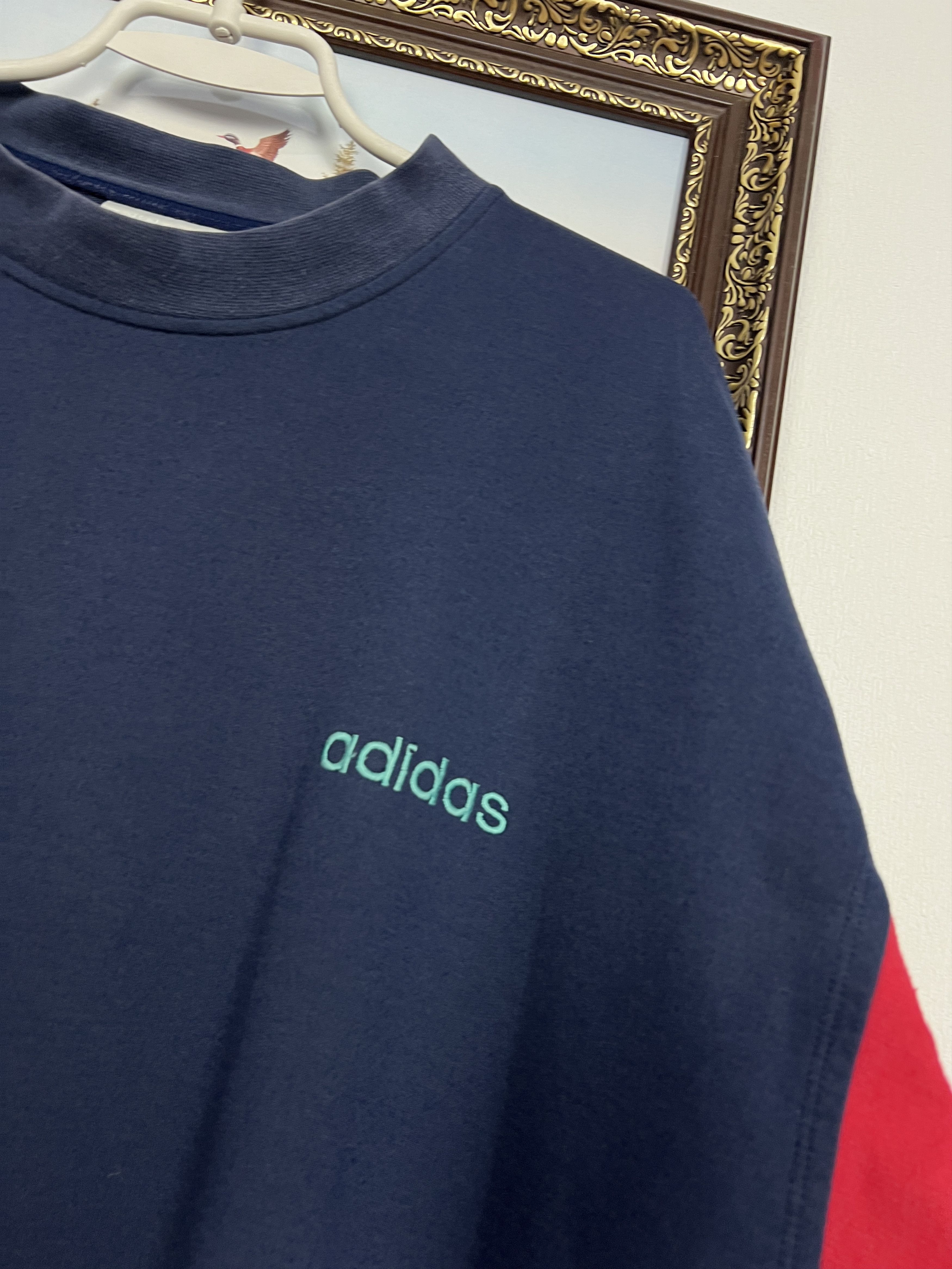 Adidas Vintage 90's Sweatshirt Blue Red Green Crewneck Jacket Size US XL / EU 56 / 4 - 3 Thumbnail