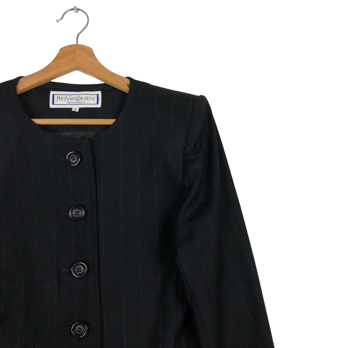 Yves Saint Laurent 🔥VINTAGE CROPPED COATS JACKET YVES SAINT LAURENT STRIPED Size M / US 6-8 / IT 42-44 - 6 Thumbnail