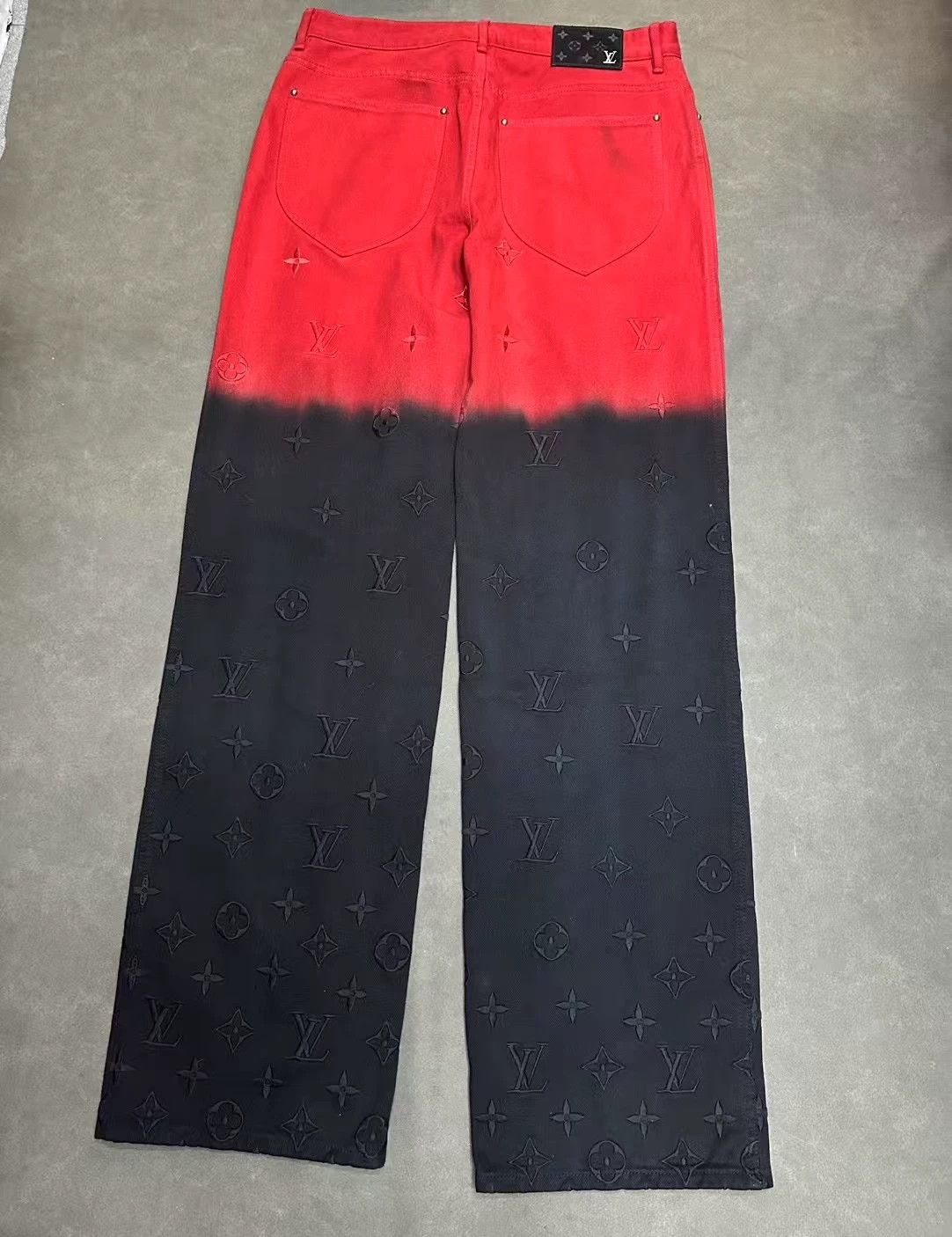 Louis Vuitton LV gradient logo embroidery flame straight jeans 32 new Size US 32 / EU 48 - 2 Thumbnail