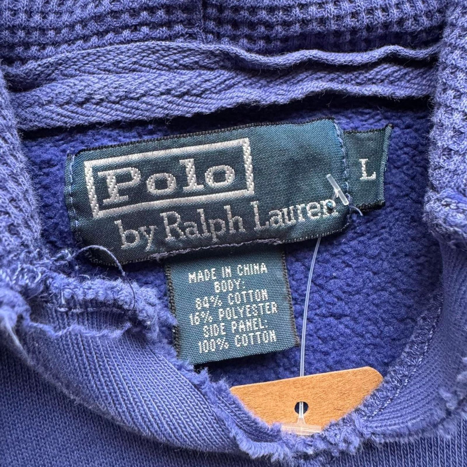Polo Ralph Lauren 90s Indigo Polo by Ralph Lauren Hoodie Size US L / EU 52-54 / 3 - 4 Thumbnail