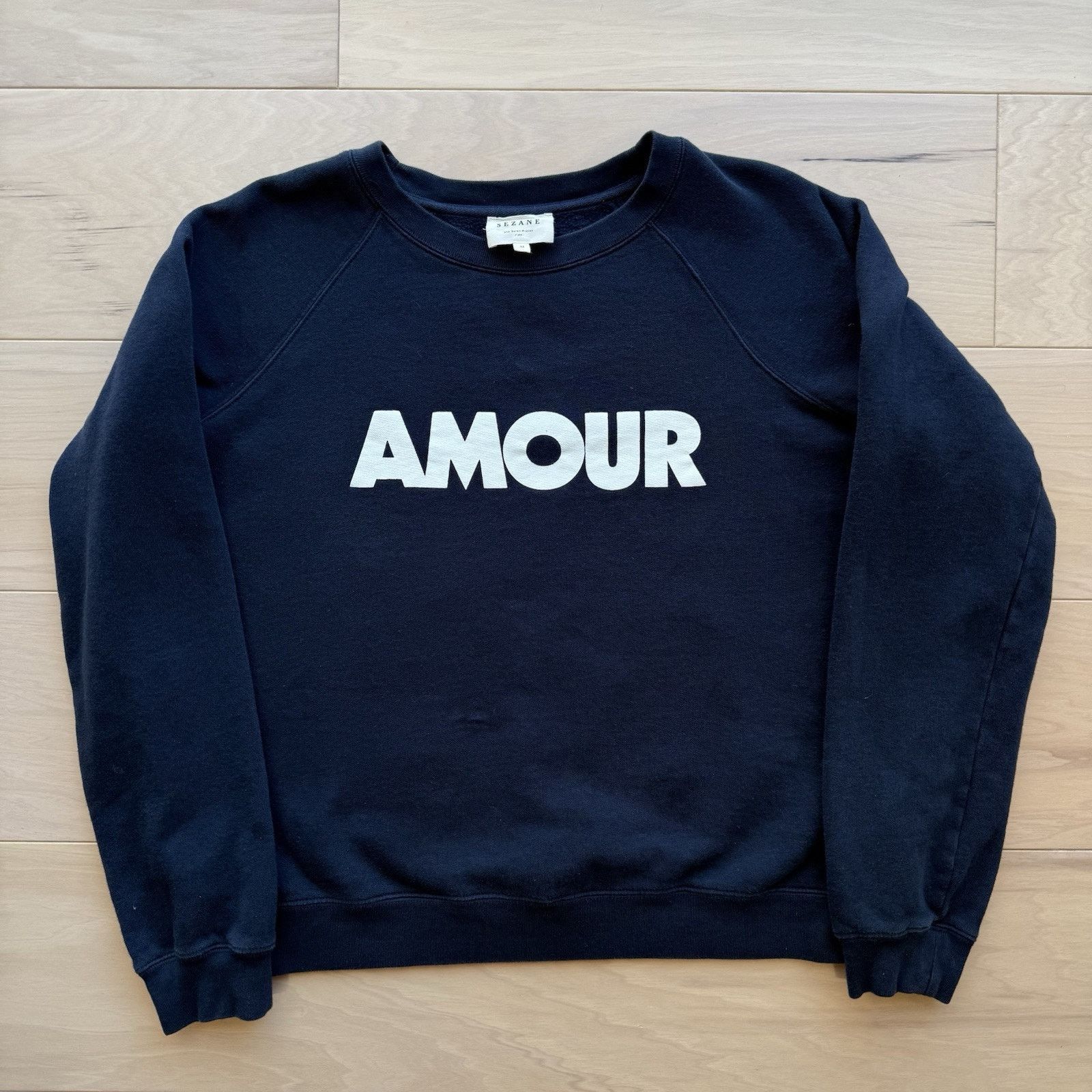 Sezane Sezane Amour Sweatshirt Women's M Navy Crew Fleece Pullover Size M / US 6-8 / IT 42-44 - 2 Thumbnail