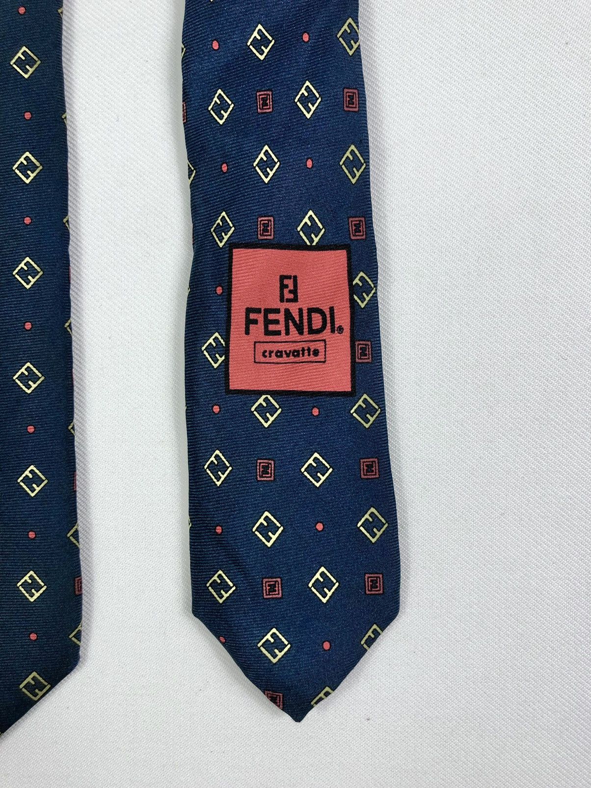 Fendi Rare Vintage Fendi Cravatte Monogram Silk Tie Made in Italy Size ONE SIZE - 5 Thumbnail