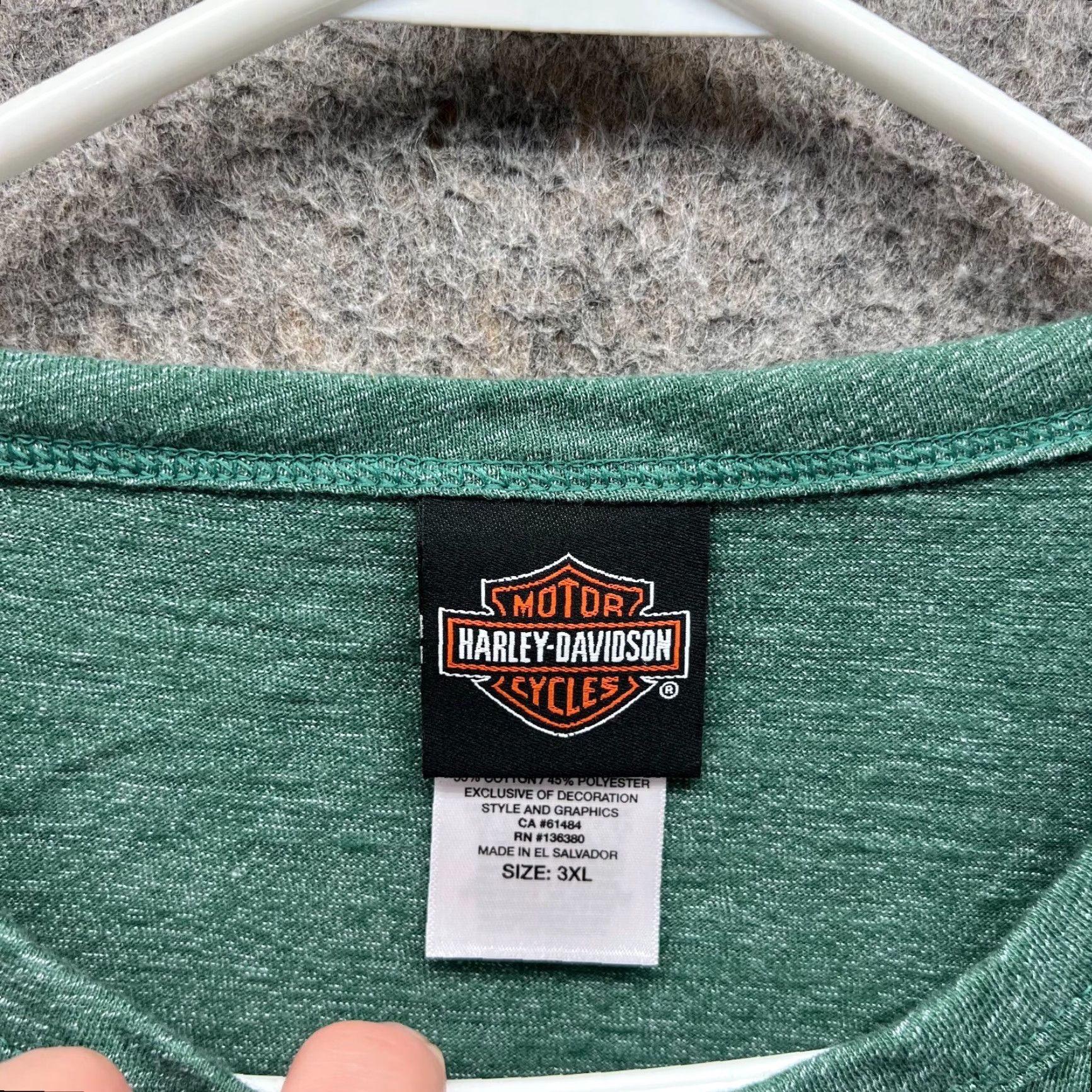 Harley Davidson Harley-Davidson Shirt Men 3XL Heather Green Black Spell Motorcycle Biker 2019 Vintage Logo T-Shirt Size US XXL / EU 58 / 5 - 7 Thumbnail