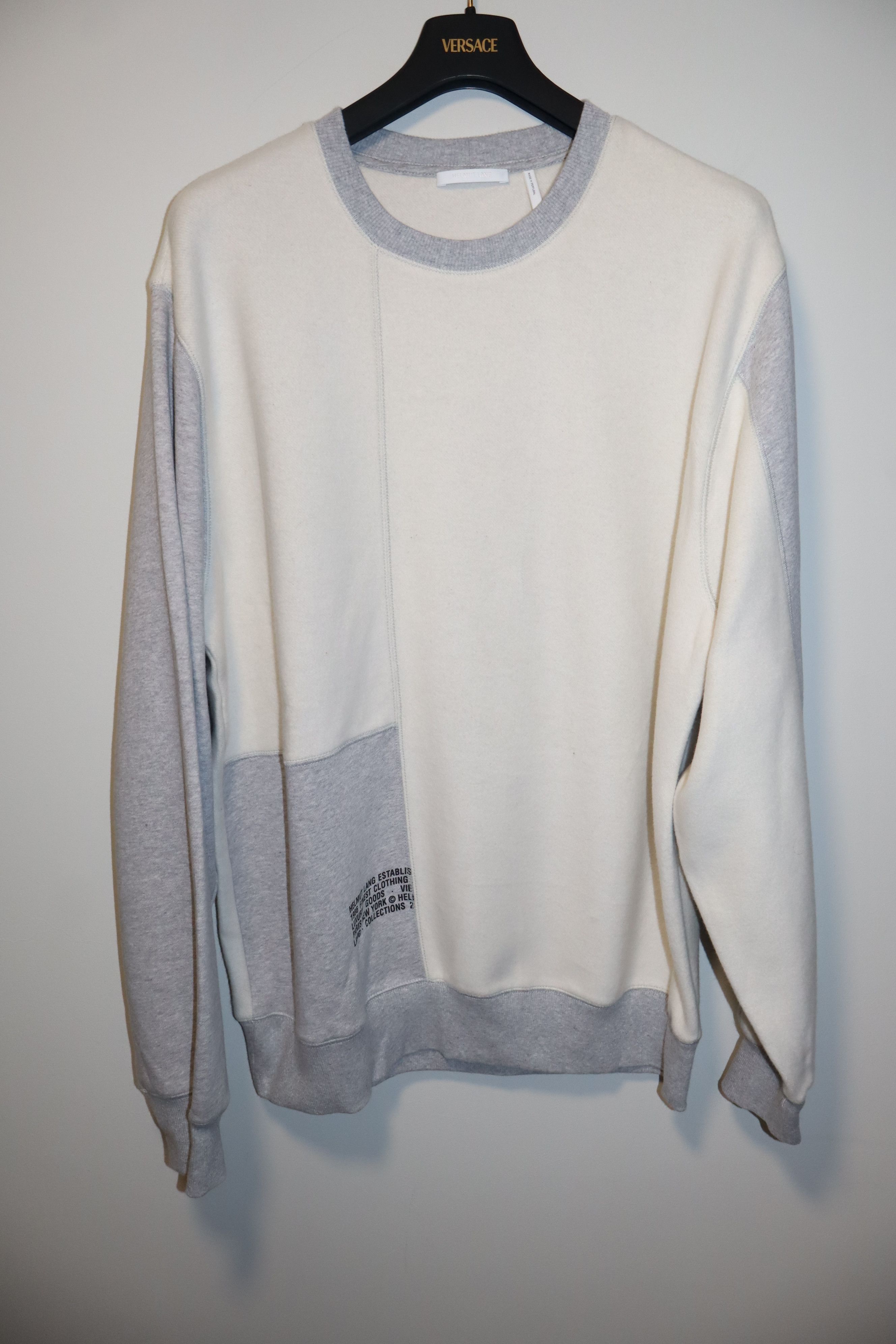 Grey & Off-White Colorblock Crewneck