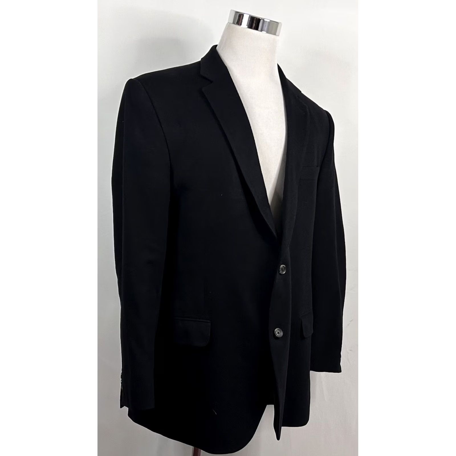 Jack Victor VINTAGE Jack Victor Sport Coat Black 46L 2 Button Notch Loro Piana Cashmere Double-Vented Mens Regular Coat Size US XS / EU 42 / 0 - 6 Thumbnail