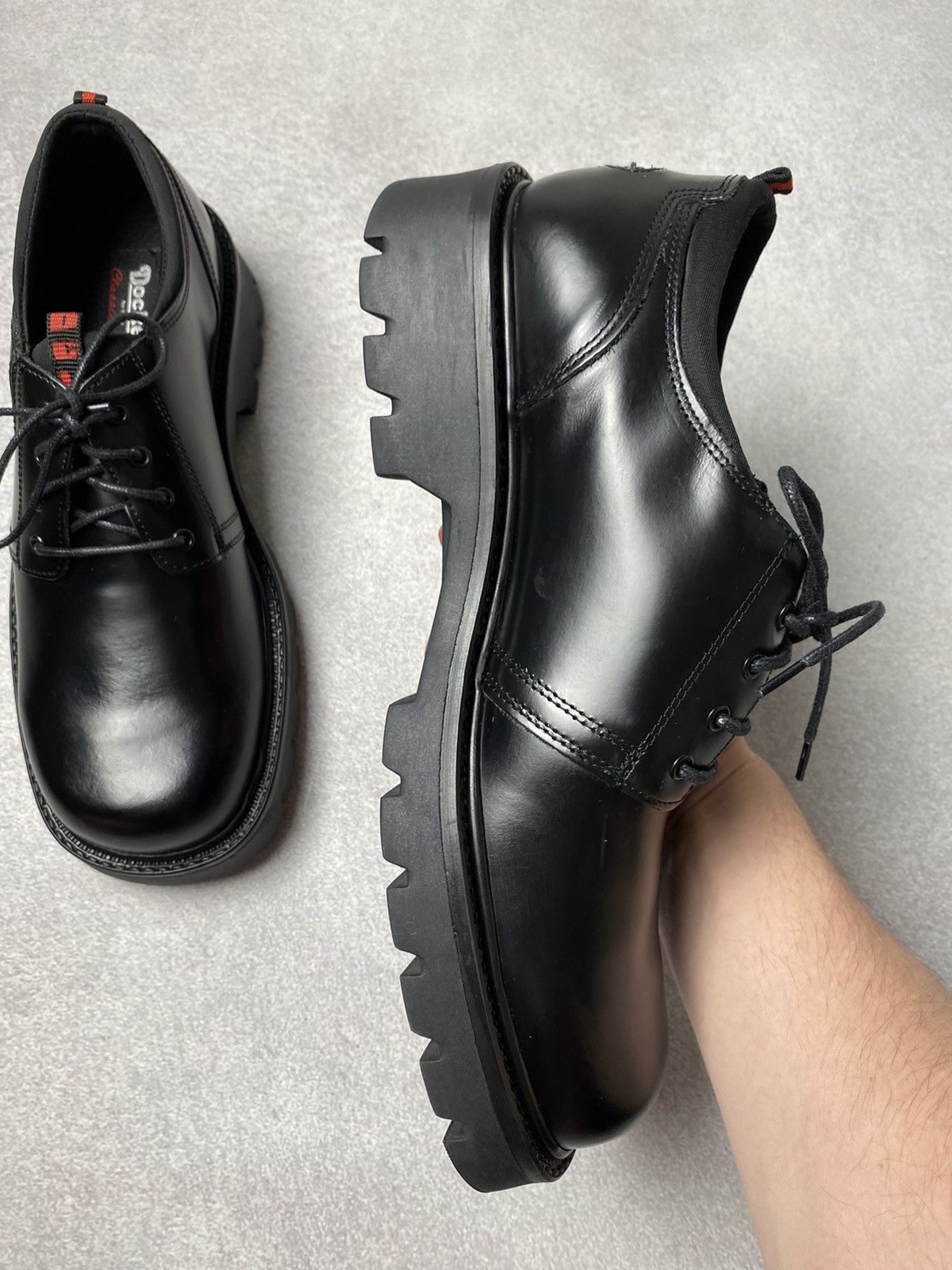 Dockers Dockers Vintage Chunky Black Leather Platform Boots Goth Y2K Size US 10 / EU 43 - 10 Thumbnail