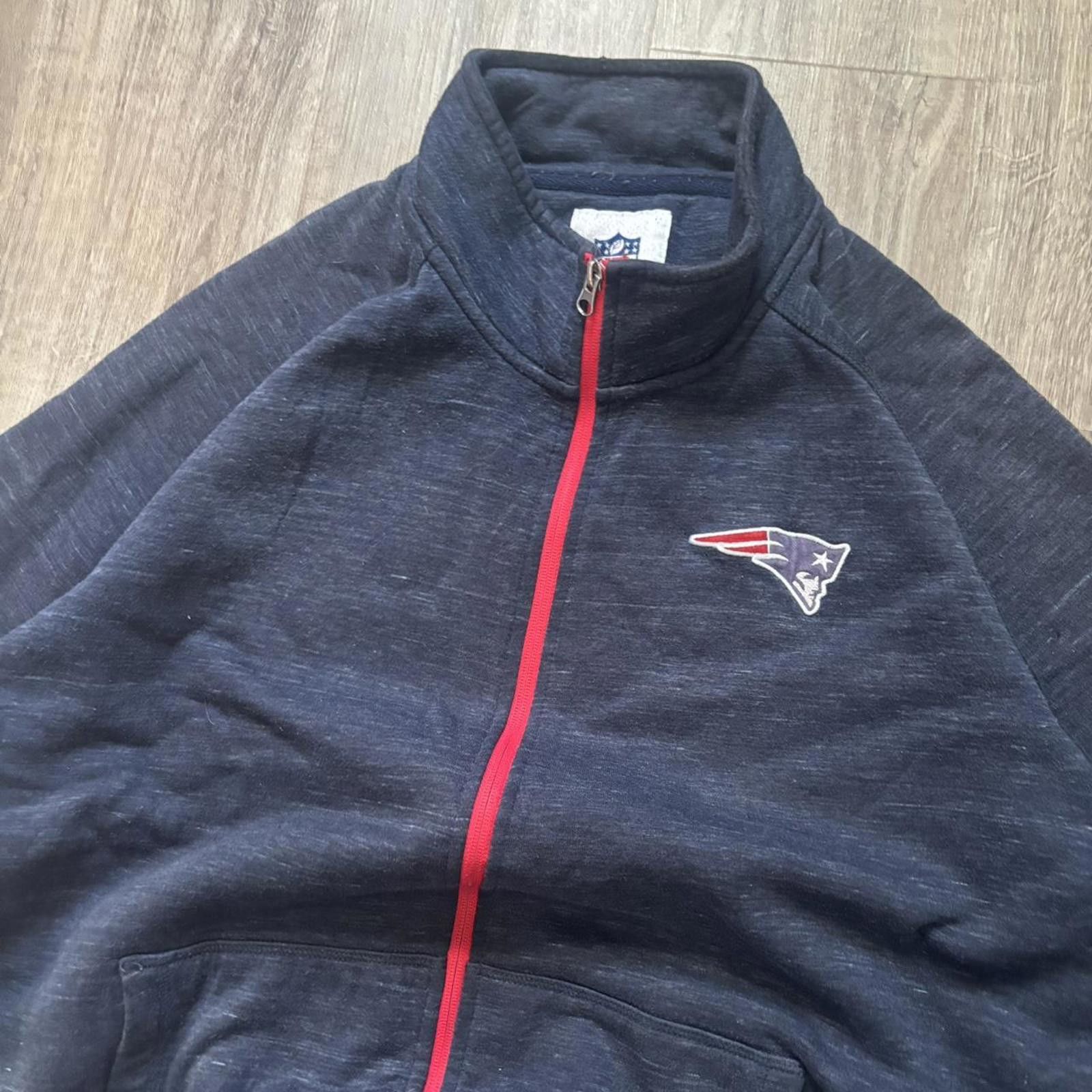 NFL Y2K New England Patriots navy blue zip up sweatshirt Size US XXL / EU 58 / 5 - 2 Thumbnail