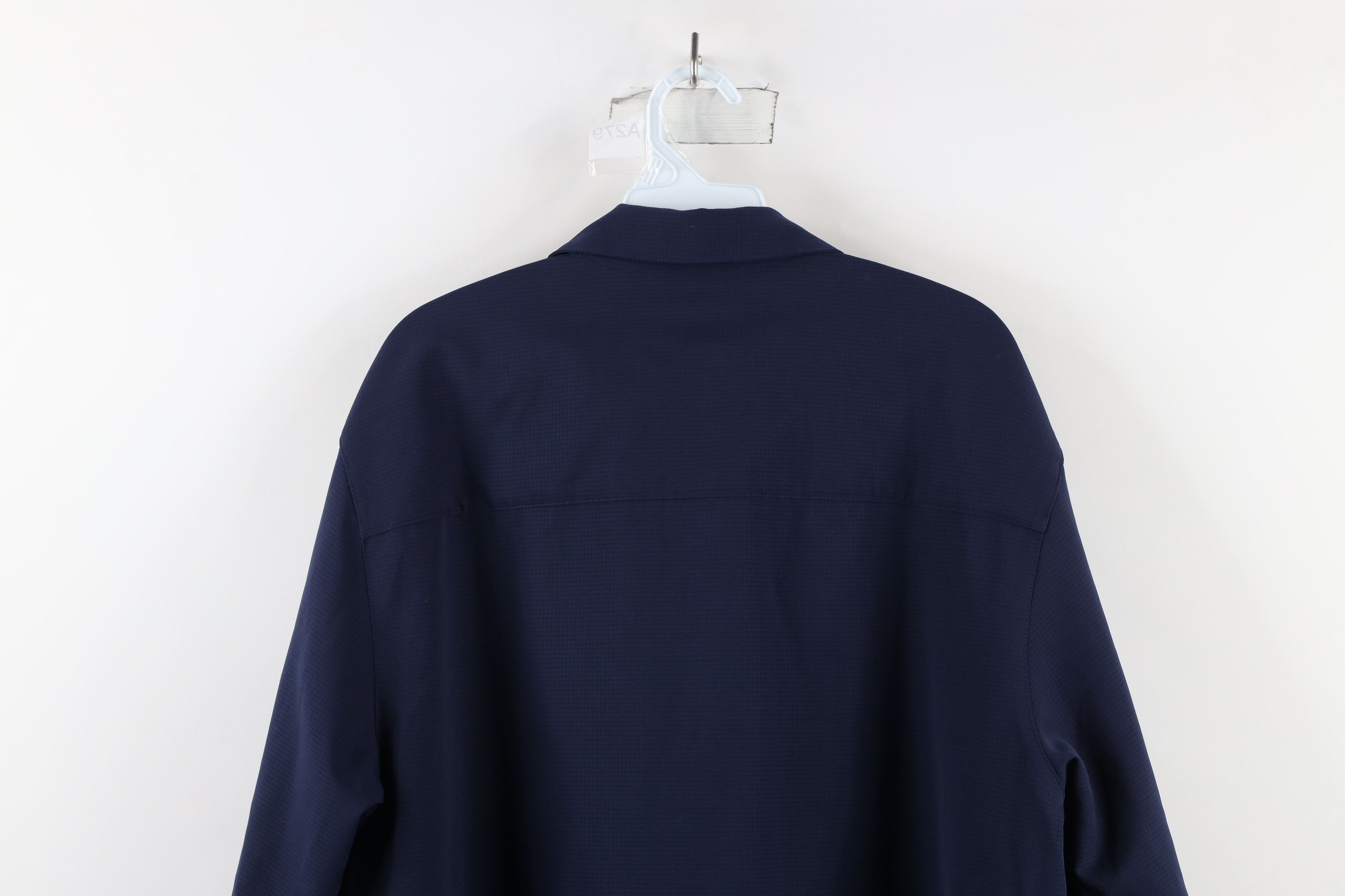 Under Armour × Vintage Under Armour Loose Fit Knit Collared Button Shirt Navy Blue Size US L / EU 52-54 / 3 - 8 Thumbnail