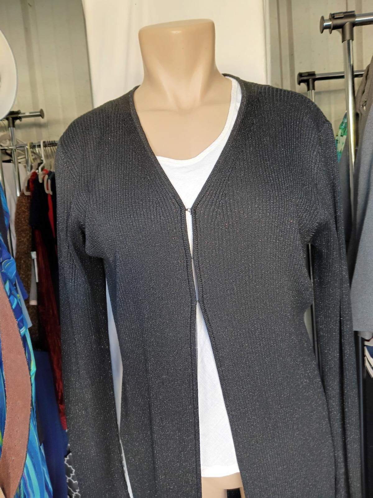 Other Rafaella Women's Sparkly Black Cardigan Size L / US 10 / IT 46 - 1 Thumbnail