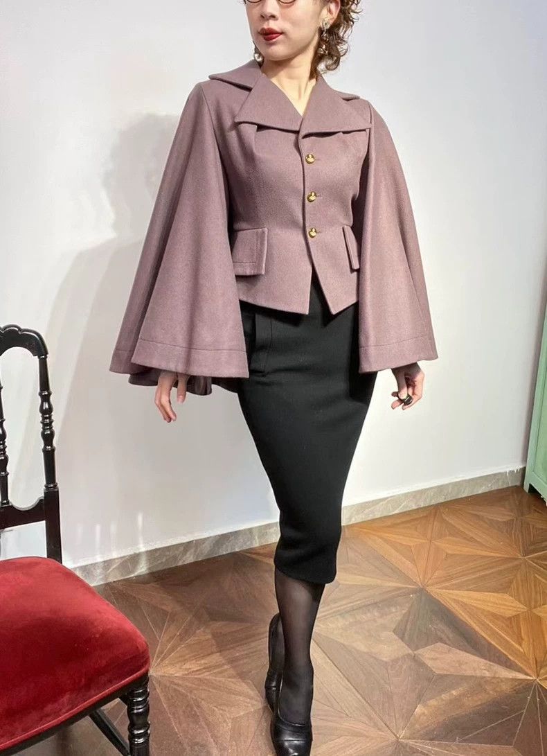 Vivienne Westwood Vivienne Westwood Grayish-purple cloak-style wool coat Size M / US 6-8 / IT 42-44 - 3 Thumbnail