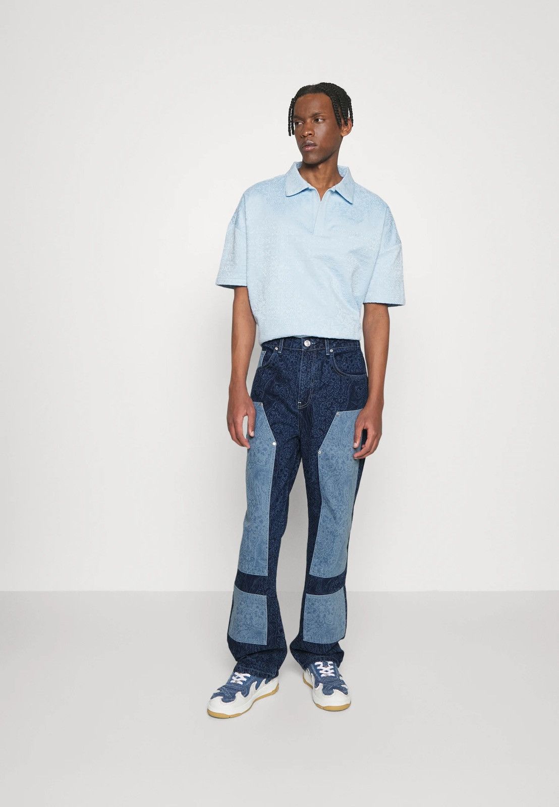 Les Benjamins !DS! SS23 Les Benjamins Horse Paisley Navy Denim Pants Size US 34 / EU 50 - 2 Thumbnail