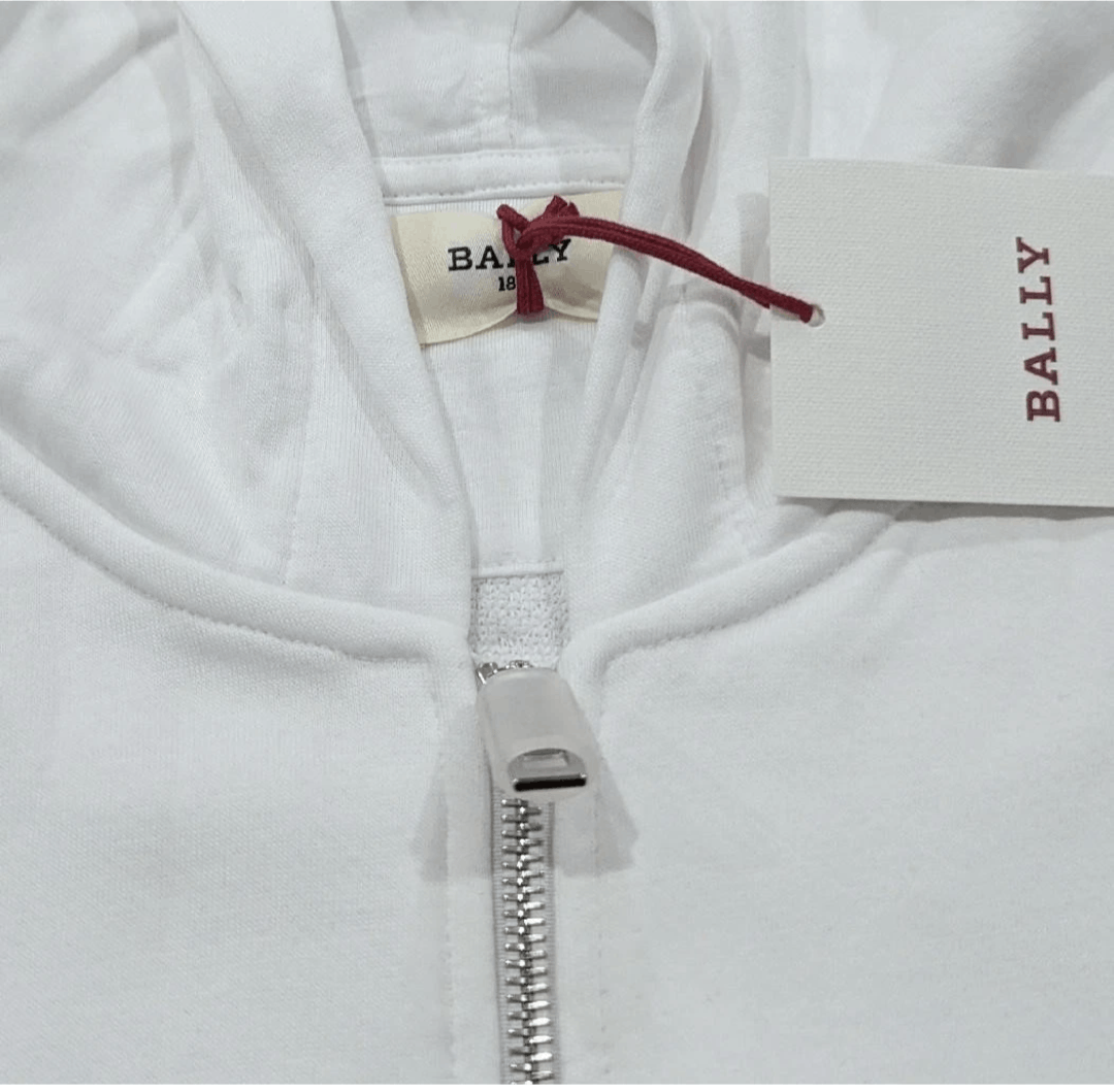 Bally BALLY Checker Stripe Zip Up Hoodie White/Black Medium Size US M / EU 48-50 / 2 - 3 Thumbnail