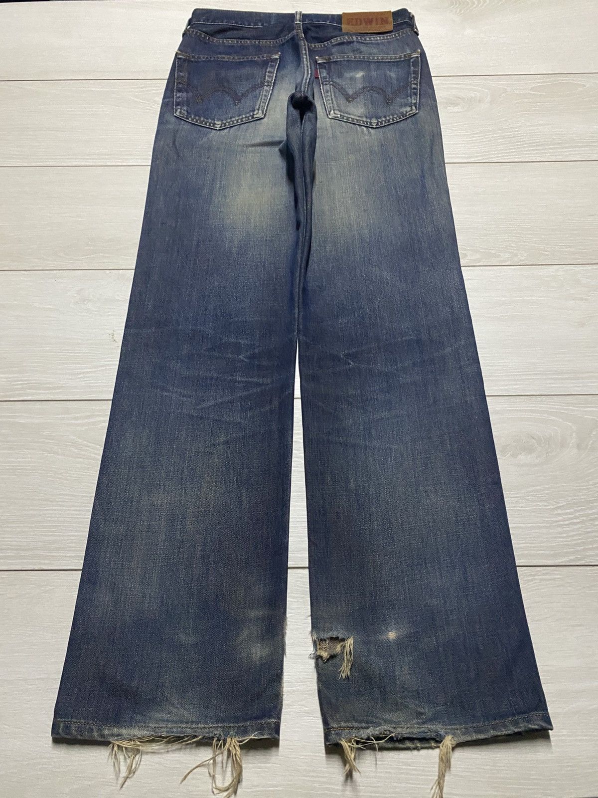 Junya Watanabe Vintage Edwin 503 Mud Wash Distressed Loose Jeans Size US 29 - 2 Thumbnail