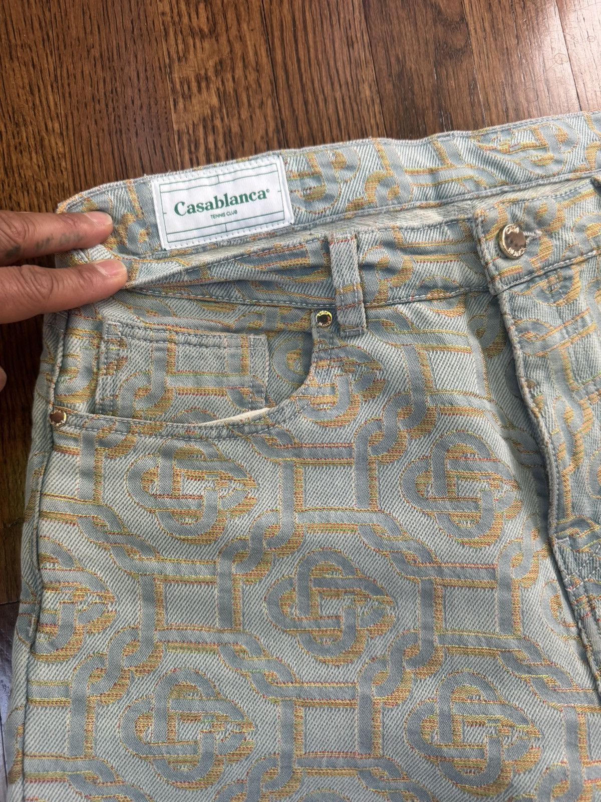 Casablanca Casablanca Monogram Print Denim Jeans Size US 32 / EU 48 - 3 Thumbnail