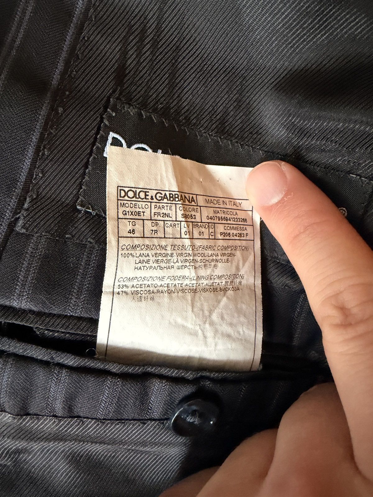 Dolce & Gabbana Dolce & Gabbana Pinstriped Charcoal Black Blazer Luxury Size 46R - 5 Thumbnail
