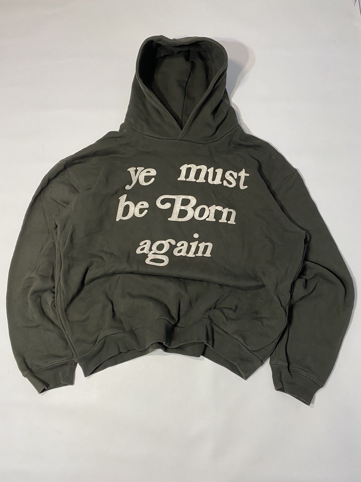 image of Designer "ye Must Be Born Again" Kanye West Hoodie in Grey, Men's (Size XL)