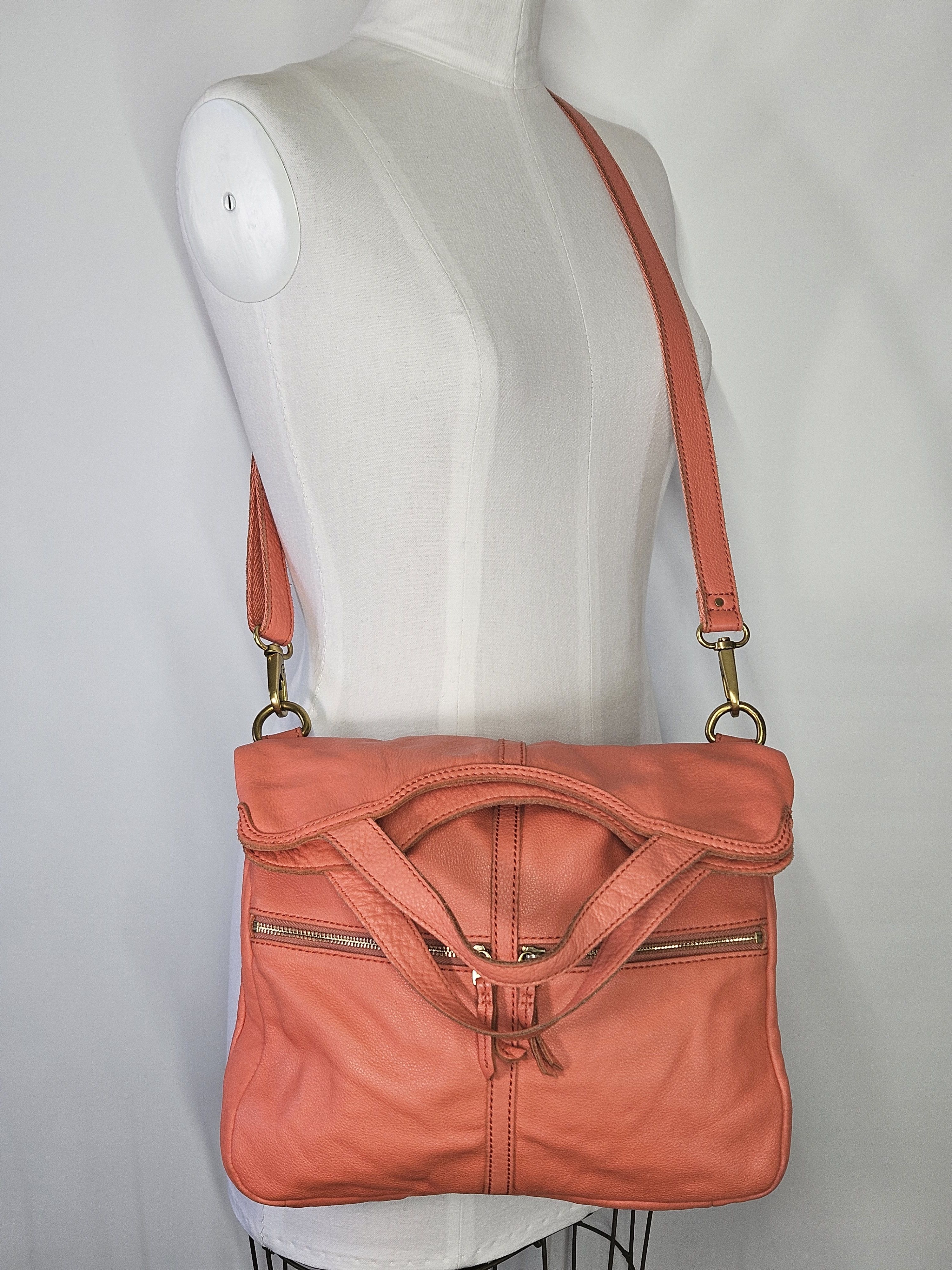 Fossil Fossil 13x11x1.5" Erin Crossbody Fold Over Handbag Coral Size ONE SIZE - 5 Thumbnail