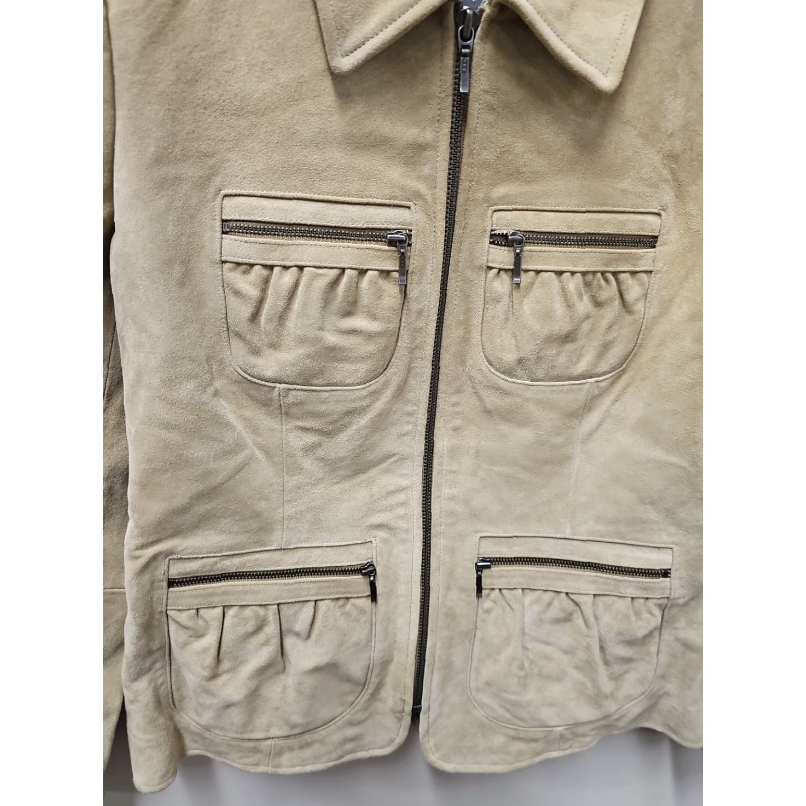 Banana Republic Banana Republic Jacket Women Beige Sz 2 Suede Zip Up Front Leather XT? Size XS / US 0-2 / IT 36-38 - 4 Thumbnail