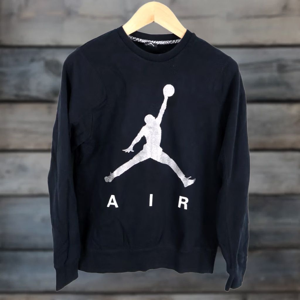 Jordan Brand Jordan Sweatshirt Men's Medium Black 90s Graphic Jumpman Nike Crewneck Pullover Size US M / EU 48-50 / 2 - 1 Thumbnail