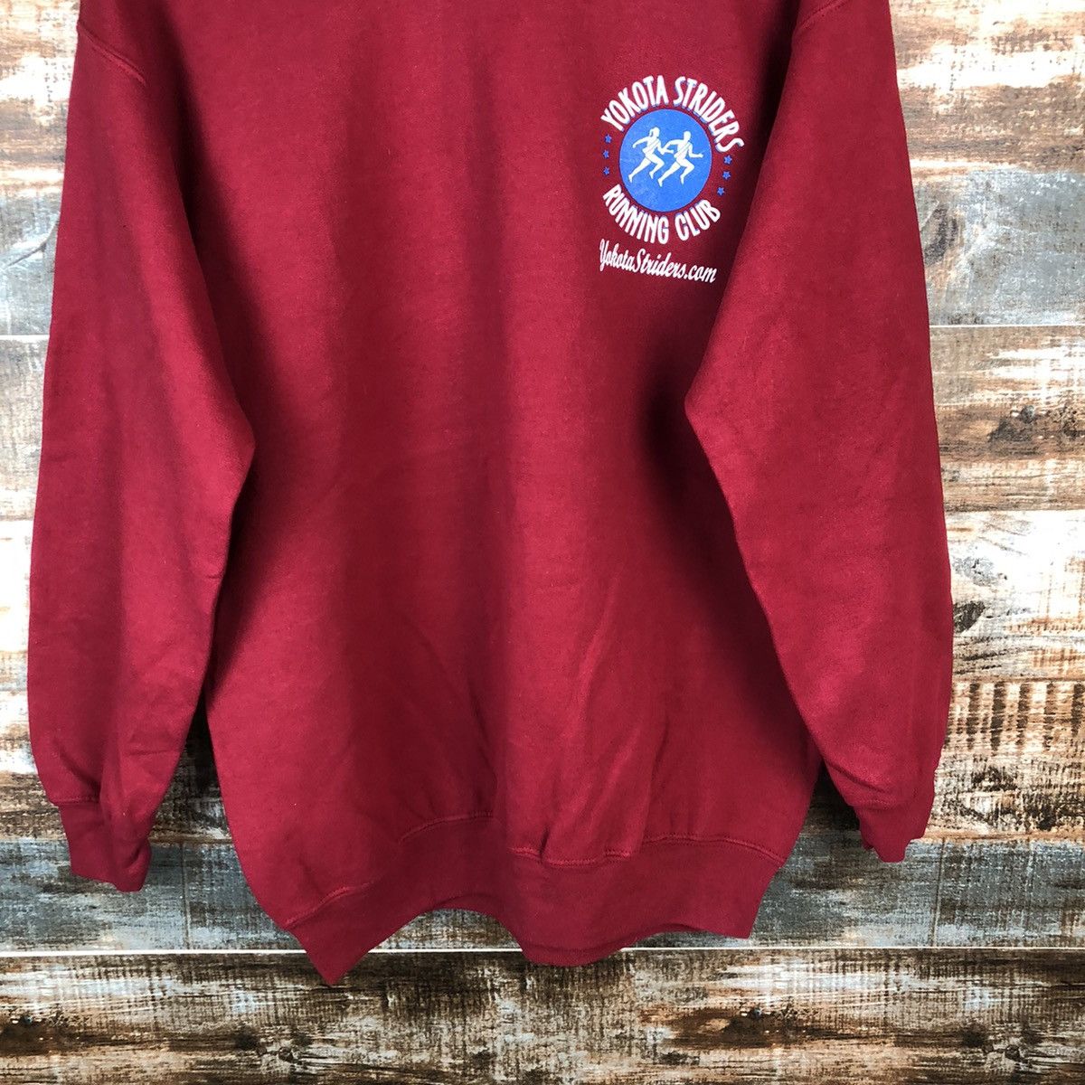 Japanese Brand × Vintage Yokota Strides Running Club Maroon vintage Sweatshirt #A2045 Size US M / EU 48-50 / 2 - 12 Thumbnail