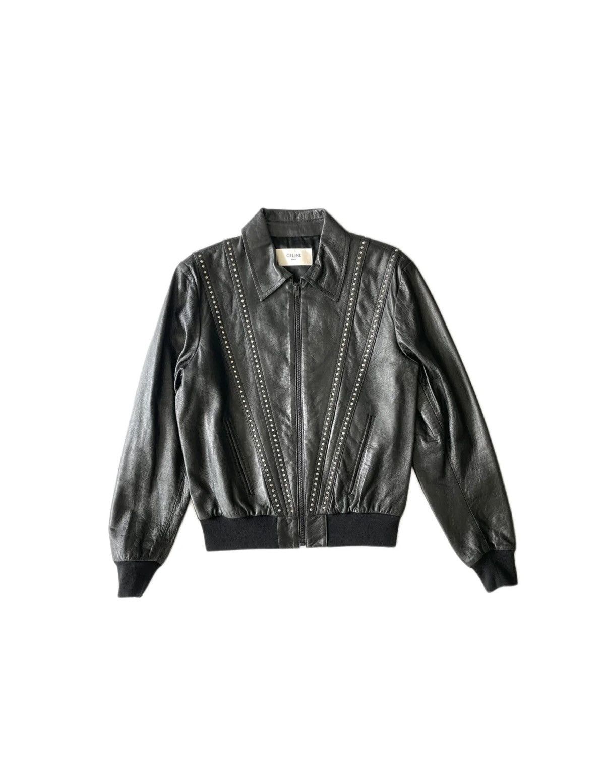 Celine × Hedi Slimane 19SS Rhinestones Leather Jacket sz44 | Grailed