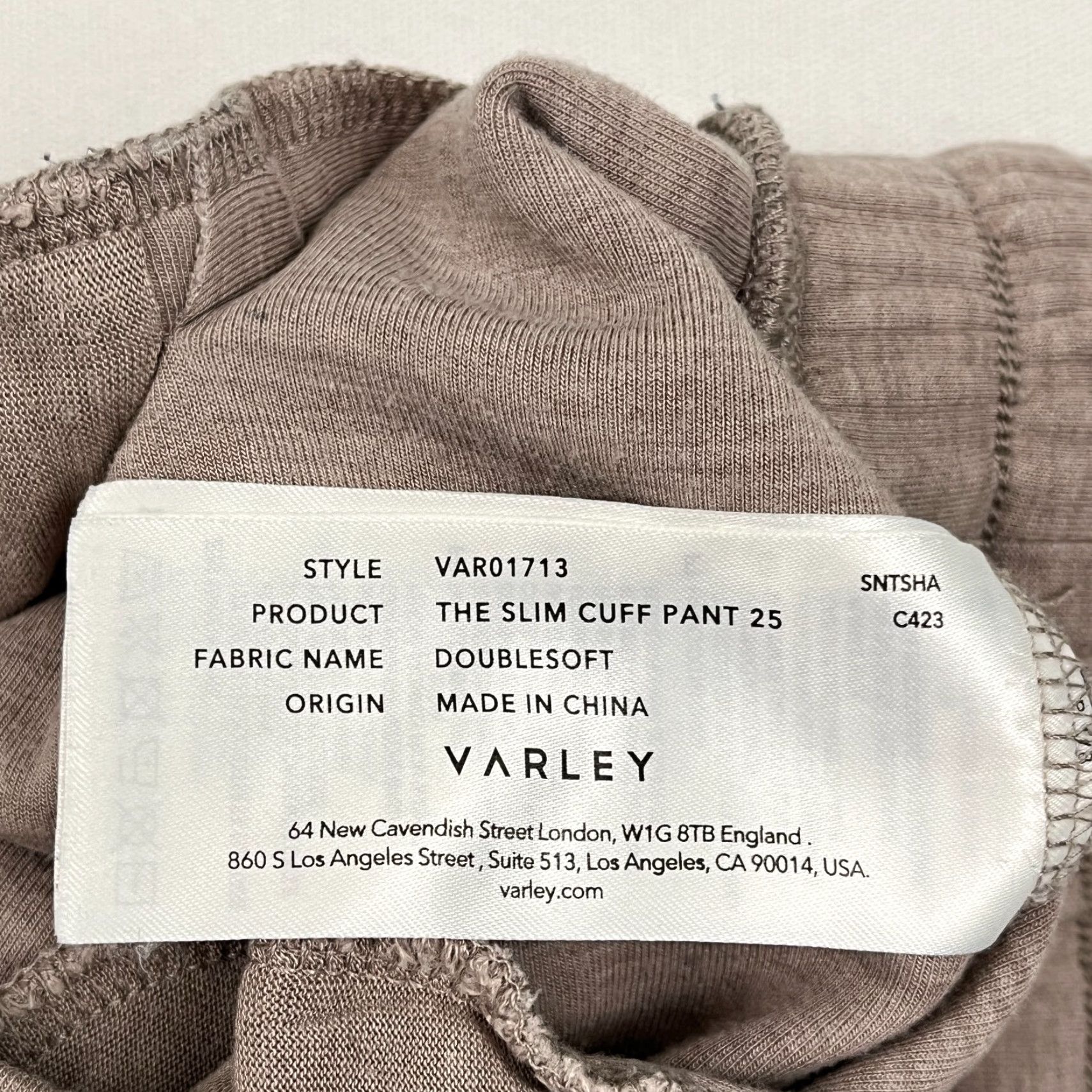 Varley VINTAGE Varley Double Soft The Slim Cuff Pant 25 Womens XS Heather Brown Active Relaxed Size 26" / US 2 / IT 38 - 2 Thumbnail