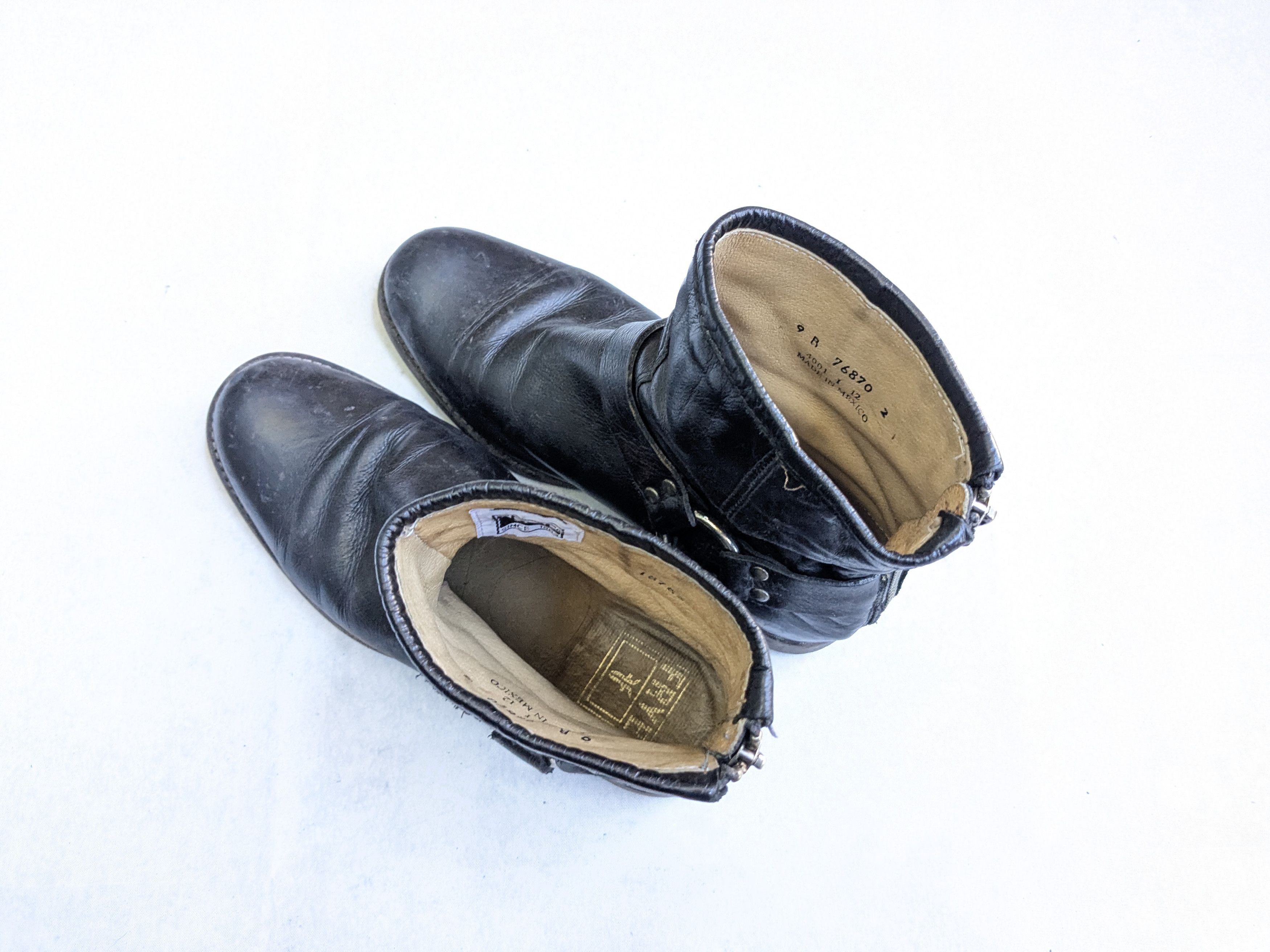 Frye Frye Harness Boots Black 7.5 D Back Zip Straps Size US 7.5 / EU 40-41 - 15 Thumbnail