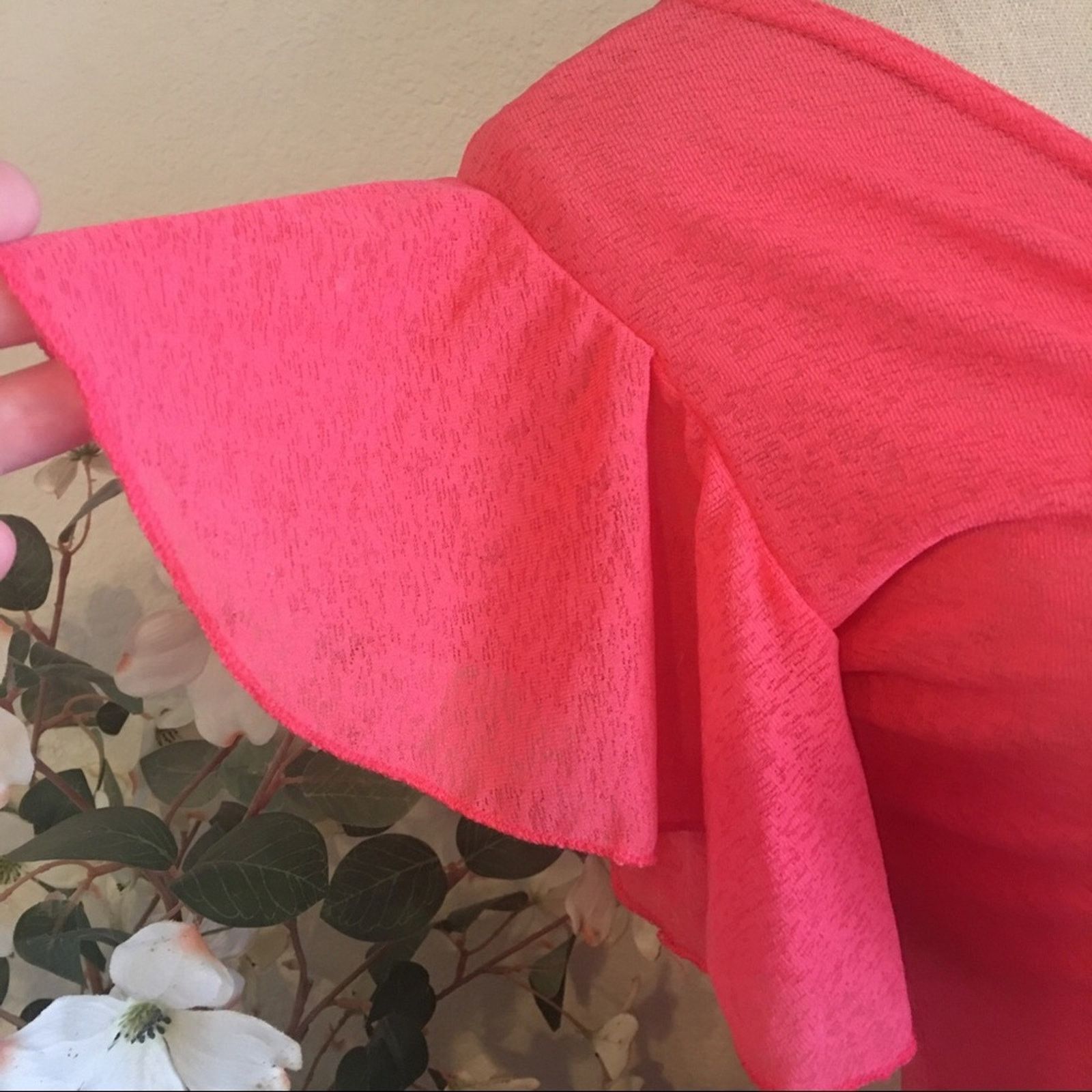 Designer Lele brand flutter sleeve top sheer stretchy NEW M Size M / US 6-8 / IT 42-44 - 4 Thumbnail