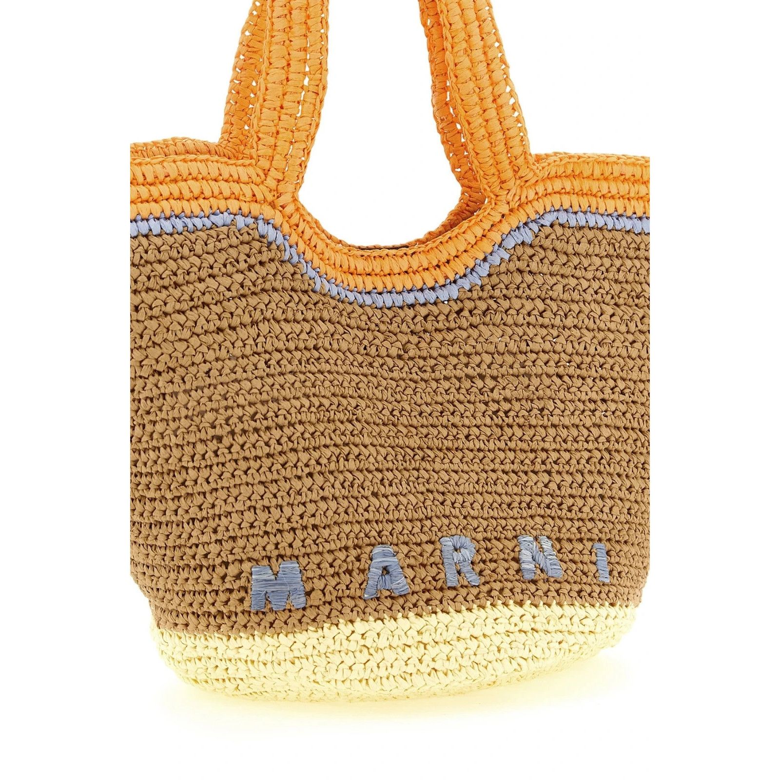 Marni MARNI Small Seaside Beige Woven Raffia Paper Shopper Shoulde Size ONE SIZE - 3 Thumbnail