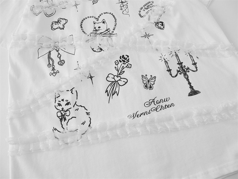 Japanese Brand × Vintage Cartoon cat print short-sleeved T-shirt Size US M / EU 48-50 / 2 - 5 Thumbnail