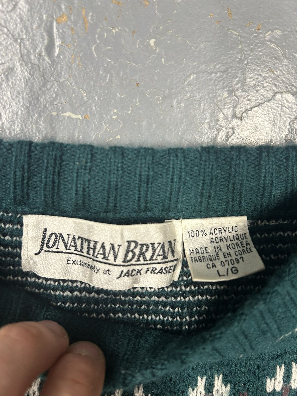 Vintage CRazy Vintage 90s Essential Green Knit Pullover Sweatshirt Size US L / EU 52-54 / 3 - 2 Thumbnail