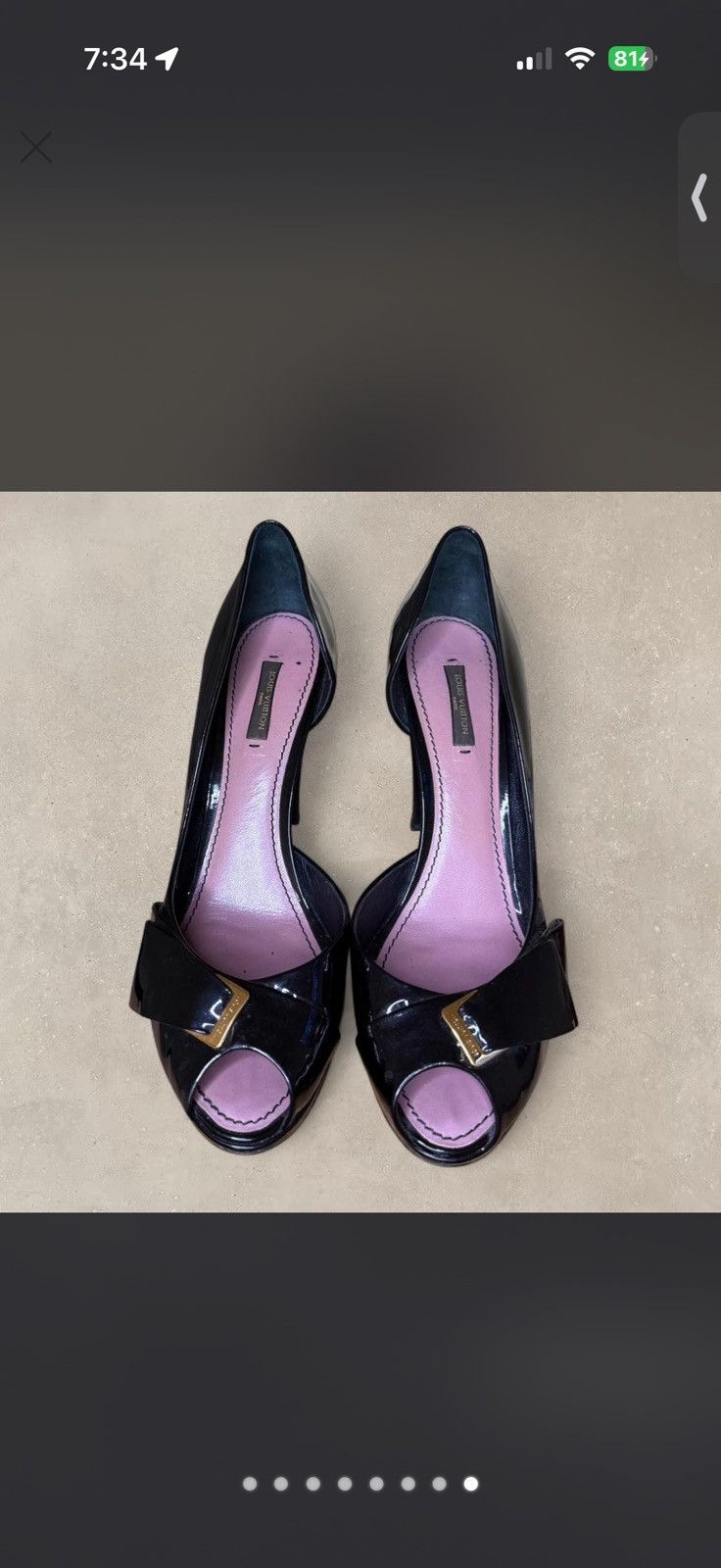 Louis Vuitton Black Patent Leather Louis Vuitton Pumps with Gold buckle Size US 9.5 / IT 39.5 - 8 Thumbnail