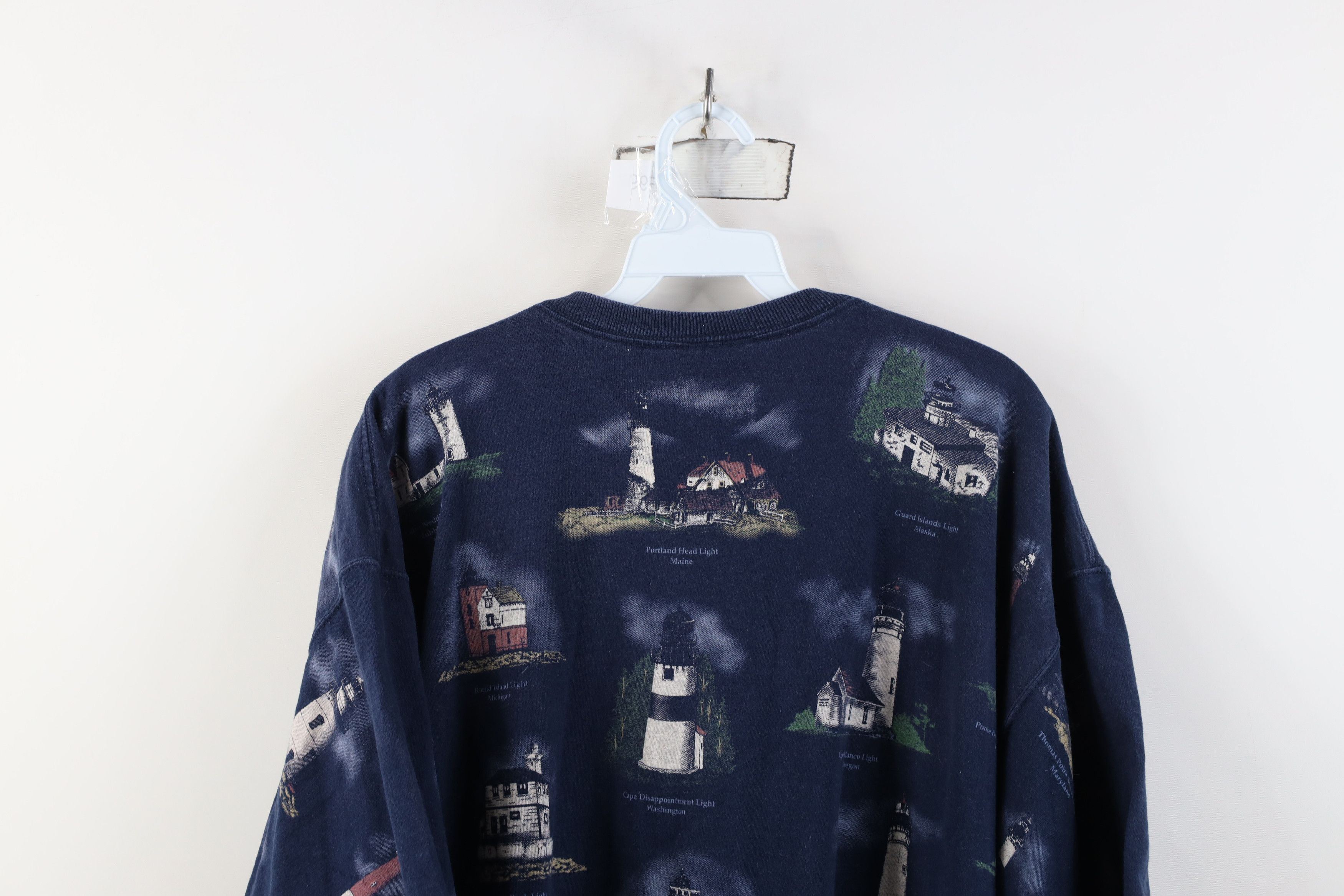 Vintage Vintage 90s Streetwear Lighthouse Print Short Sleeve T-Shirt Size US XXL / EU 58 / 5 - 11 Thumbnail
