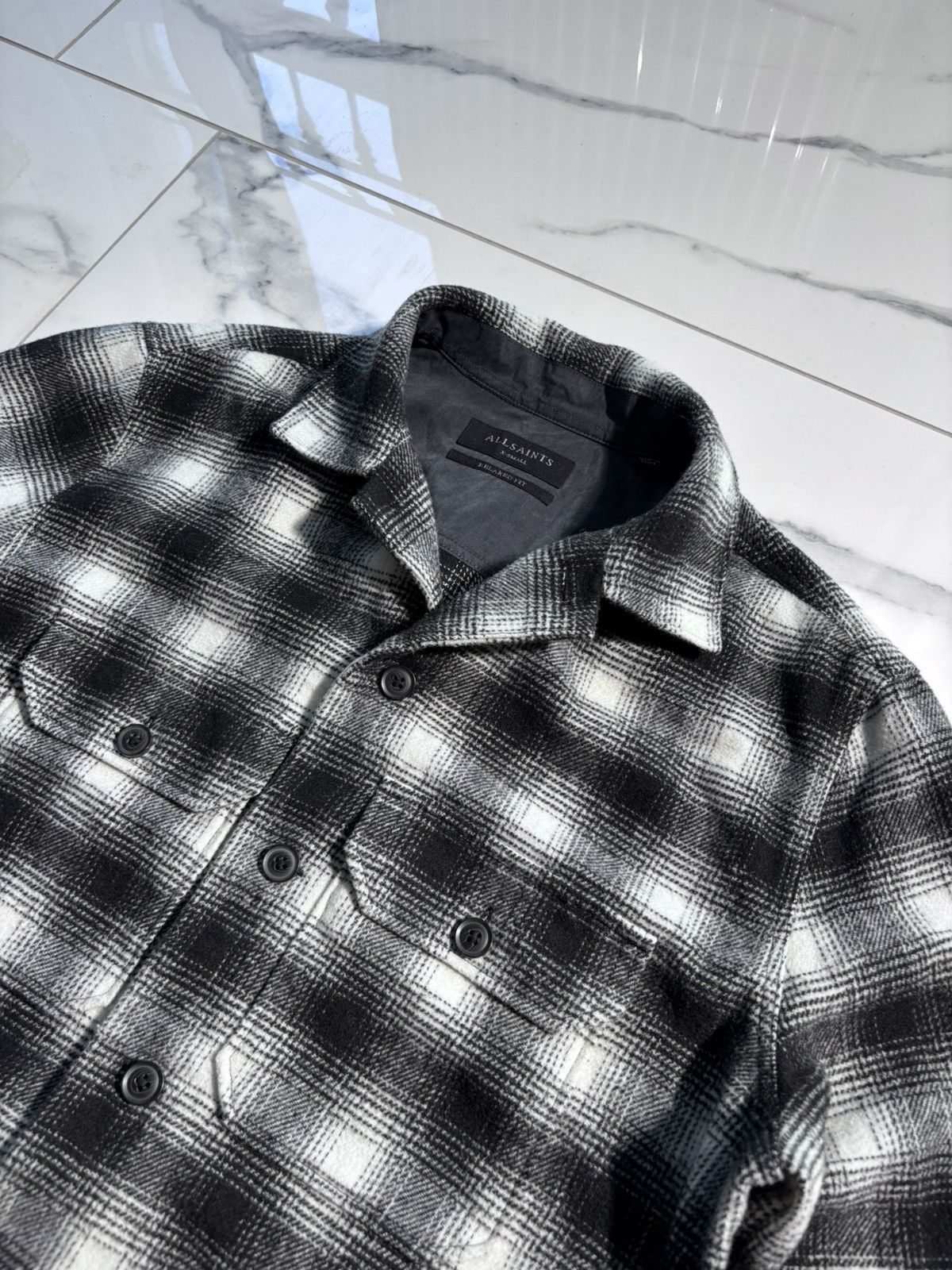 Allsaints Allsaints Plaid Wool Over Shirts Jacket Cargo Pocket S-M Size US S / EU 44-46 / 1 - 3 Thumbnail