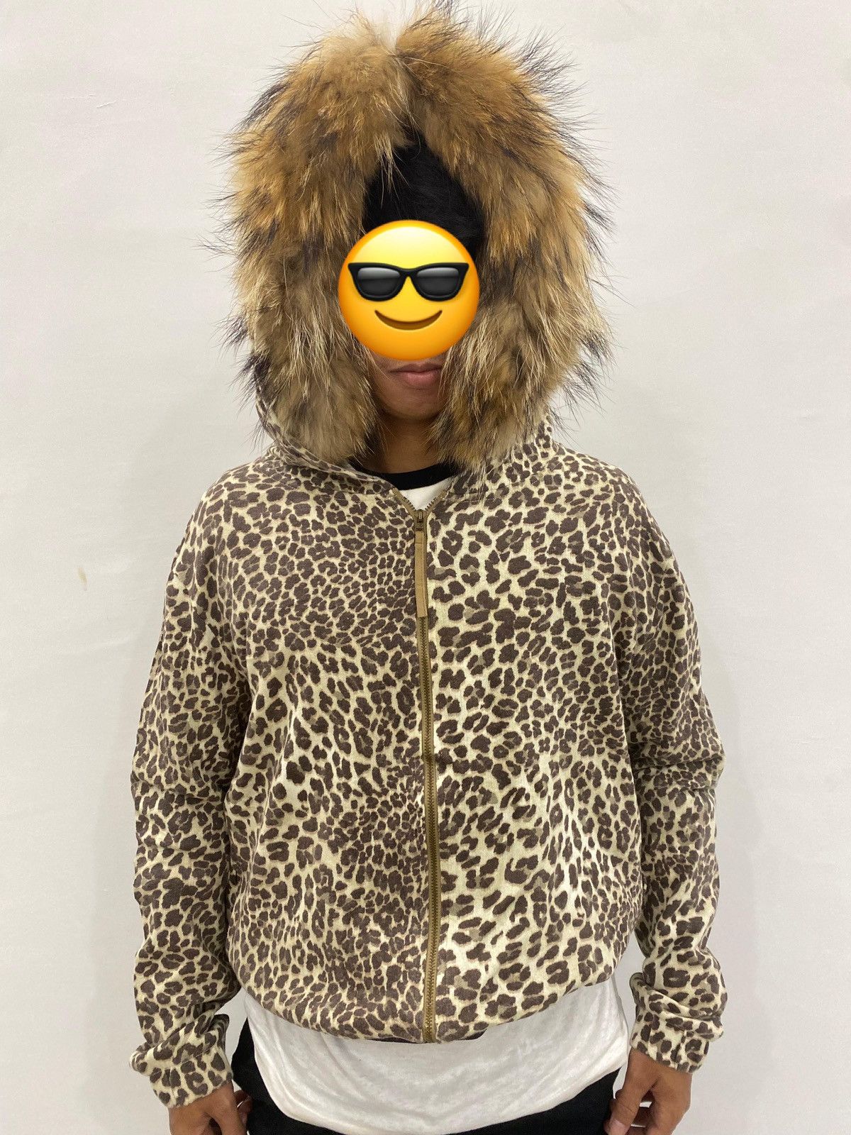 Bershka JAPANESE BSK FAUX ZIP FUR CLEOPARD HOODIE Size US M / EU 48-50 / 2 - 2 Thumbnail