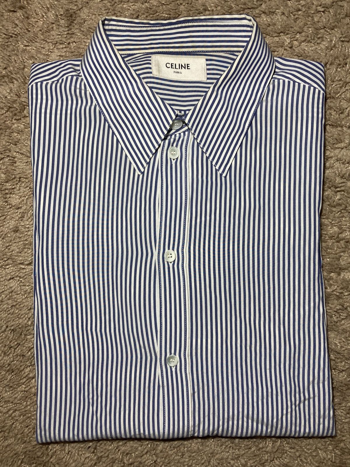 AW20 Celine Silk Pinstripe Shirt 41 Hedi Slimane Stripe 2020