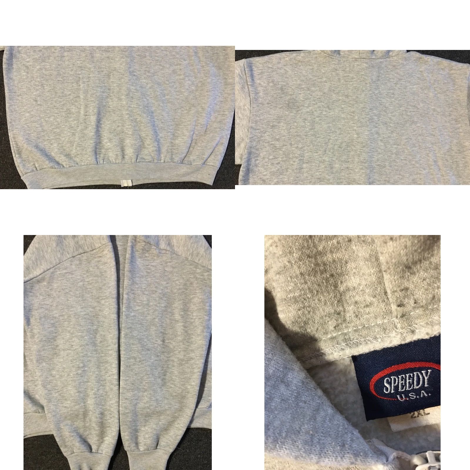 Vintage Vtg 90s Faded Distress Zip Hoodie XXL USA Track Grunge PE Biker Skate Surf 80s Size US XXL / EU 58 / 5 - 8 Thumbnail