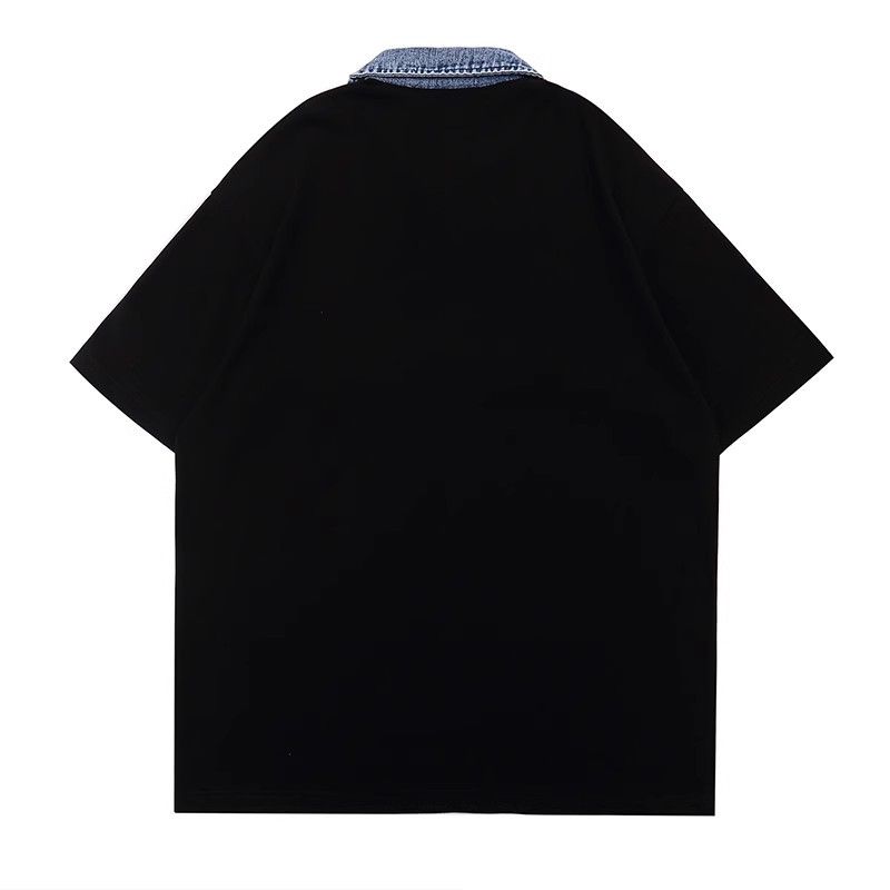 Japanese Brand × Vintage Men's ins high street letter patch lapel loose polo shirt Size US M / EU 48-50 / 2 - 2 Thumbnail