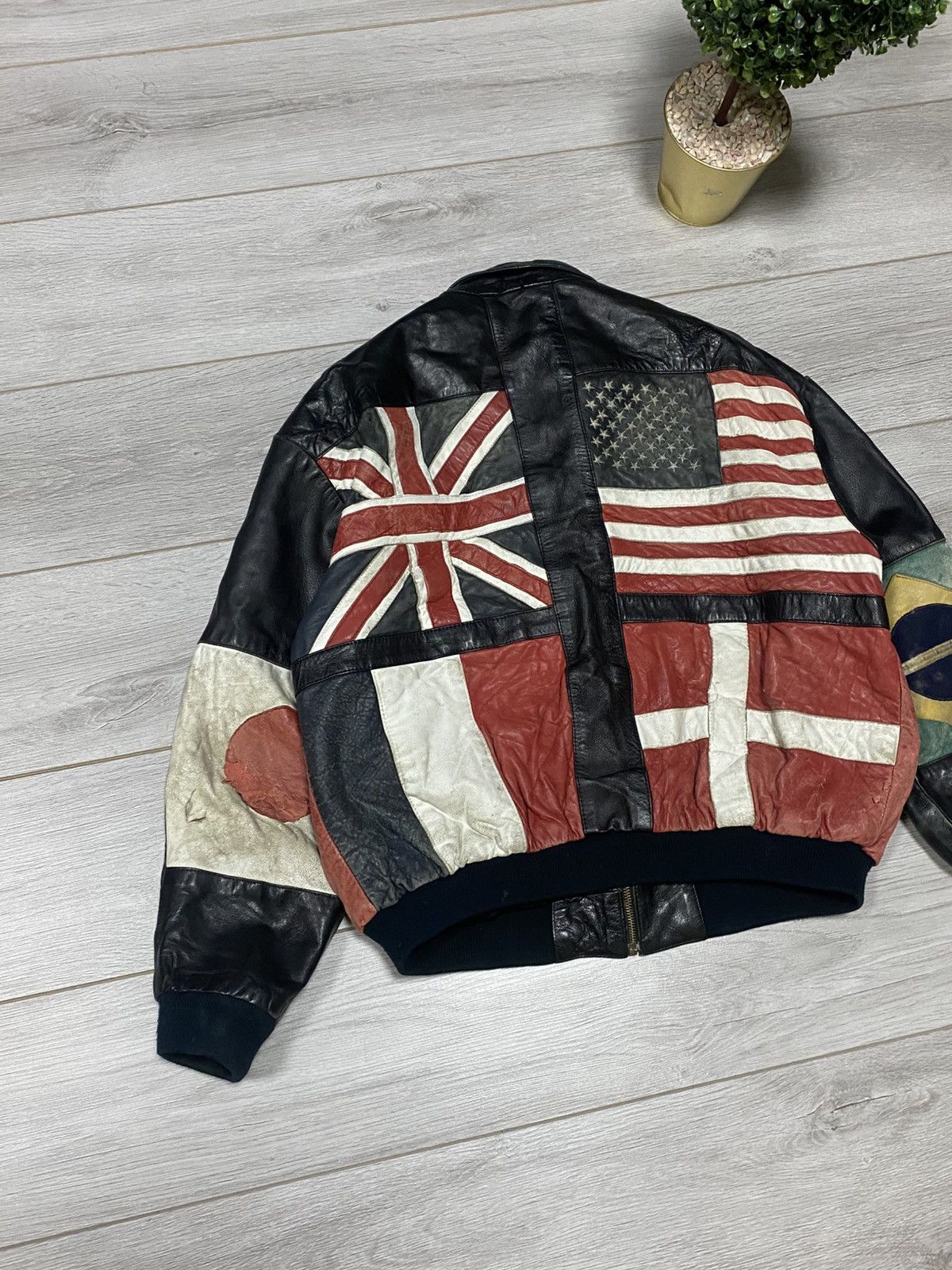 Other A.D.A World Flags Leather Jacket distressed Size US M / EU 48-50 / 2 - 14 Thumbnail