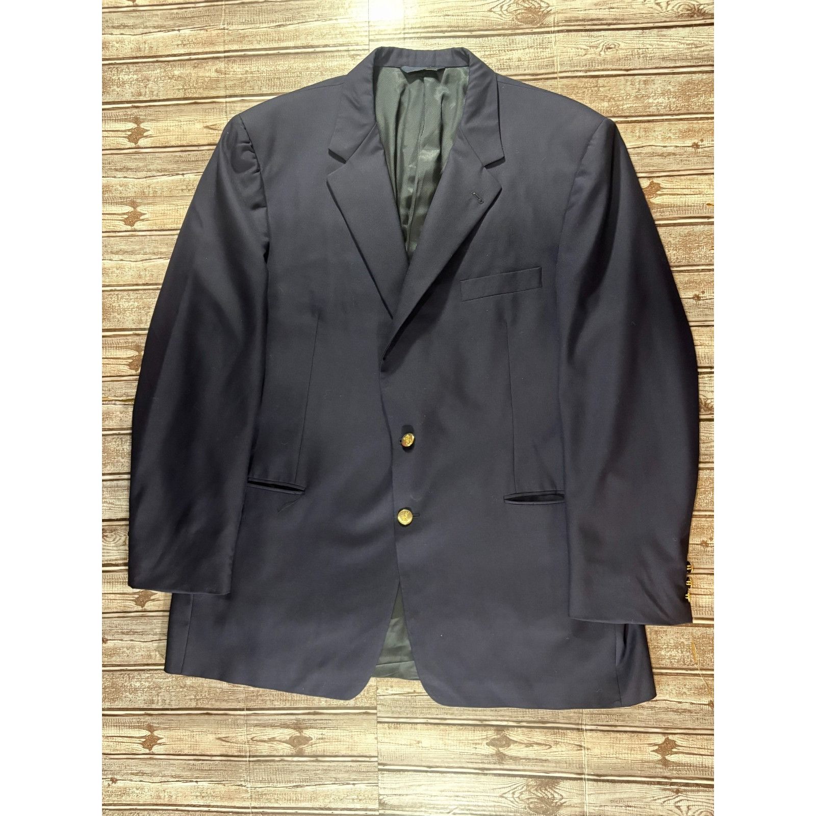 Burberry BURBERRY Kensigton Gold Buttons blazer jacket sz 48 L Navy M Size 48L - 1 Thumbnail