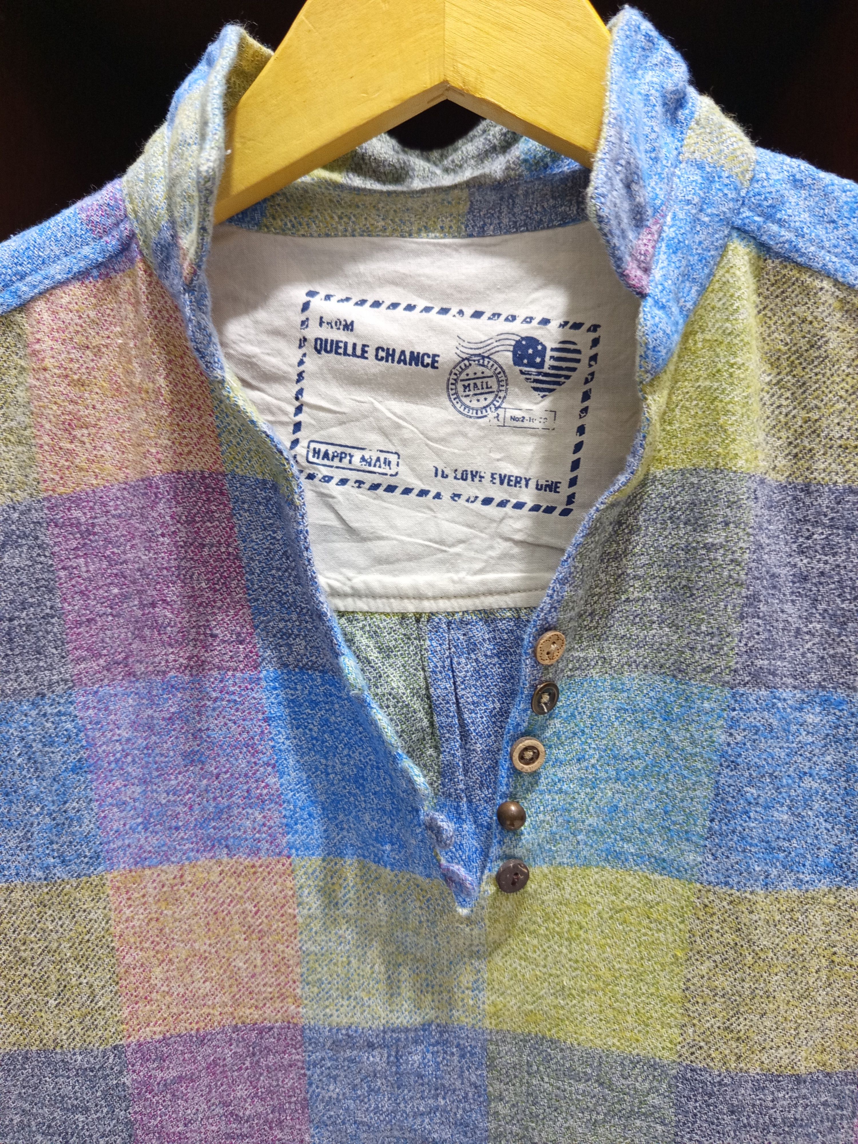 Japanese Brand Vintage Quelle Chance Pastel Plaid Pullover Shirt Size M / US 6-8 / IT 42-44 - 8 Thumbnail