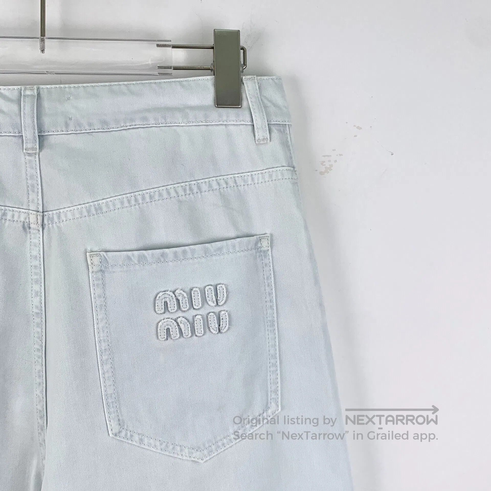 Miu Miu Miu Miu Light blue cotton casual straight-leg denim long p Size 24" / US 00 / IT 34 - 5 Thumbnail
